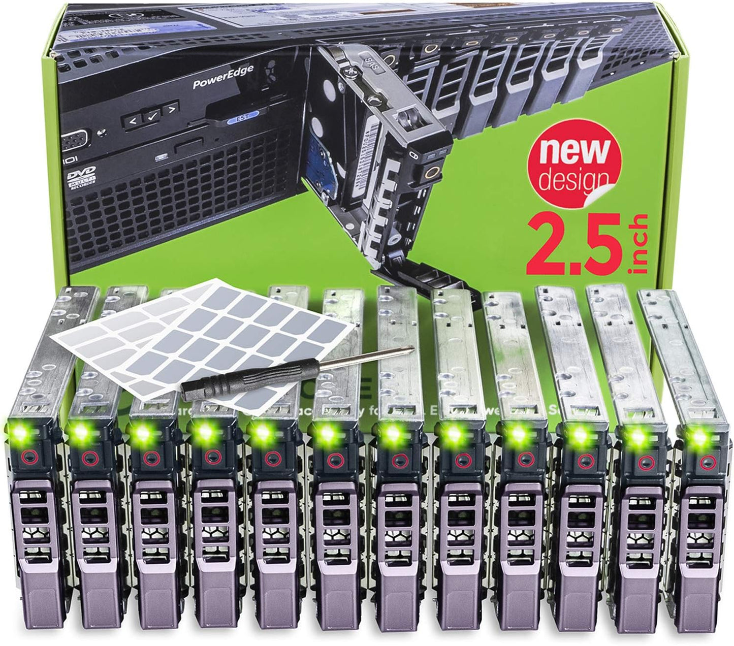 WORKDONE 12-Pack 2.5 Drive Caddy for Dell PowerEdge Servers