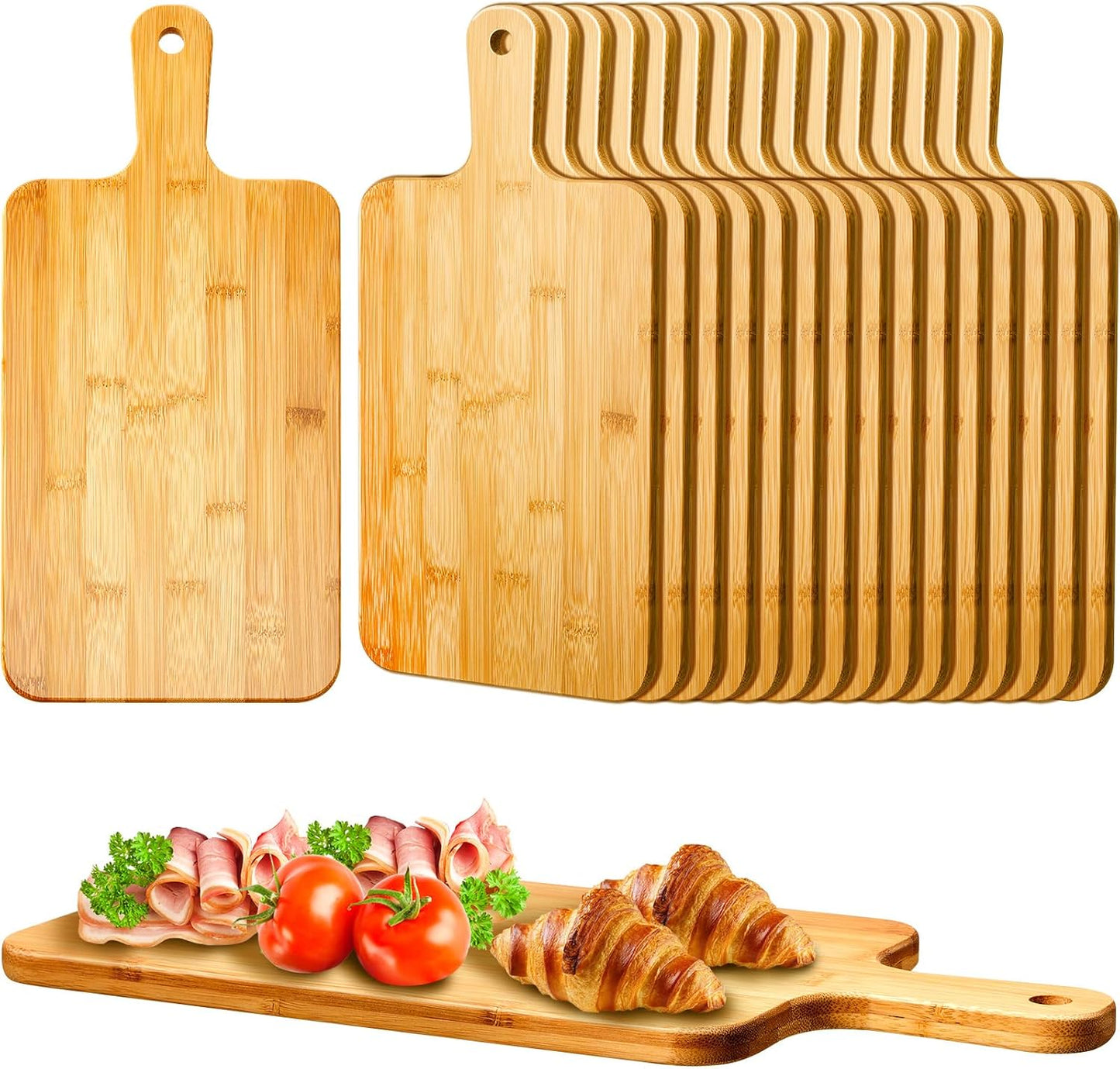 20 Pcs Wood Cutting Board Set for Kitchen Chopping and Serving