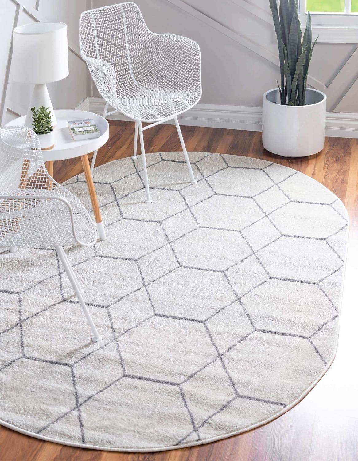 Unique Loom Trellis Frieze Collection Area Rug - Geometric Design