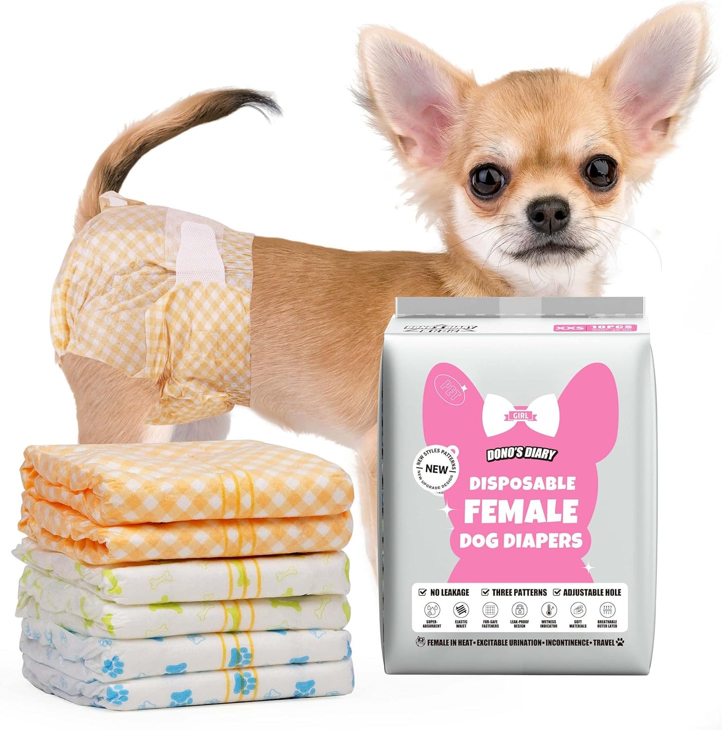 Dono Female Dog Diapers: Wetness Indicator, Leak-Proof