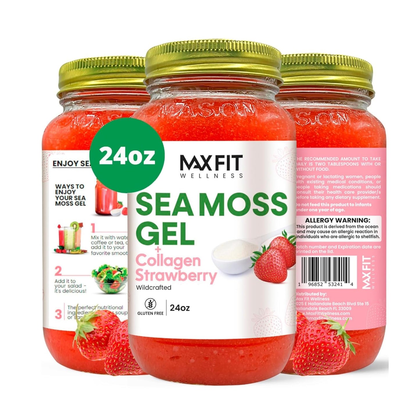 Raw Sea Moss Gel with 24 Flavors - 24oz Wildcrafted Goodness