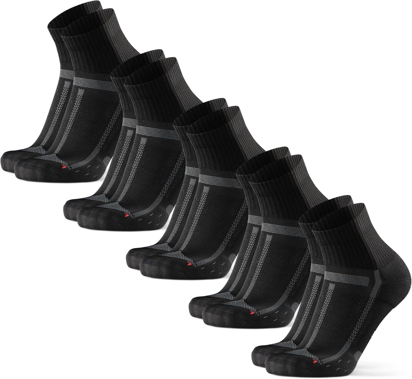 DANISH ENDURANCE Ultra-Comfort Quarter Running Socks - 3 or 5 Pack