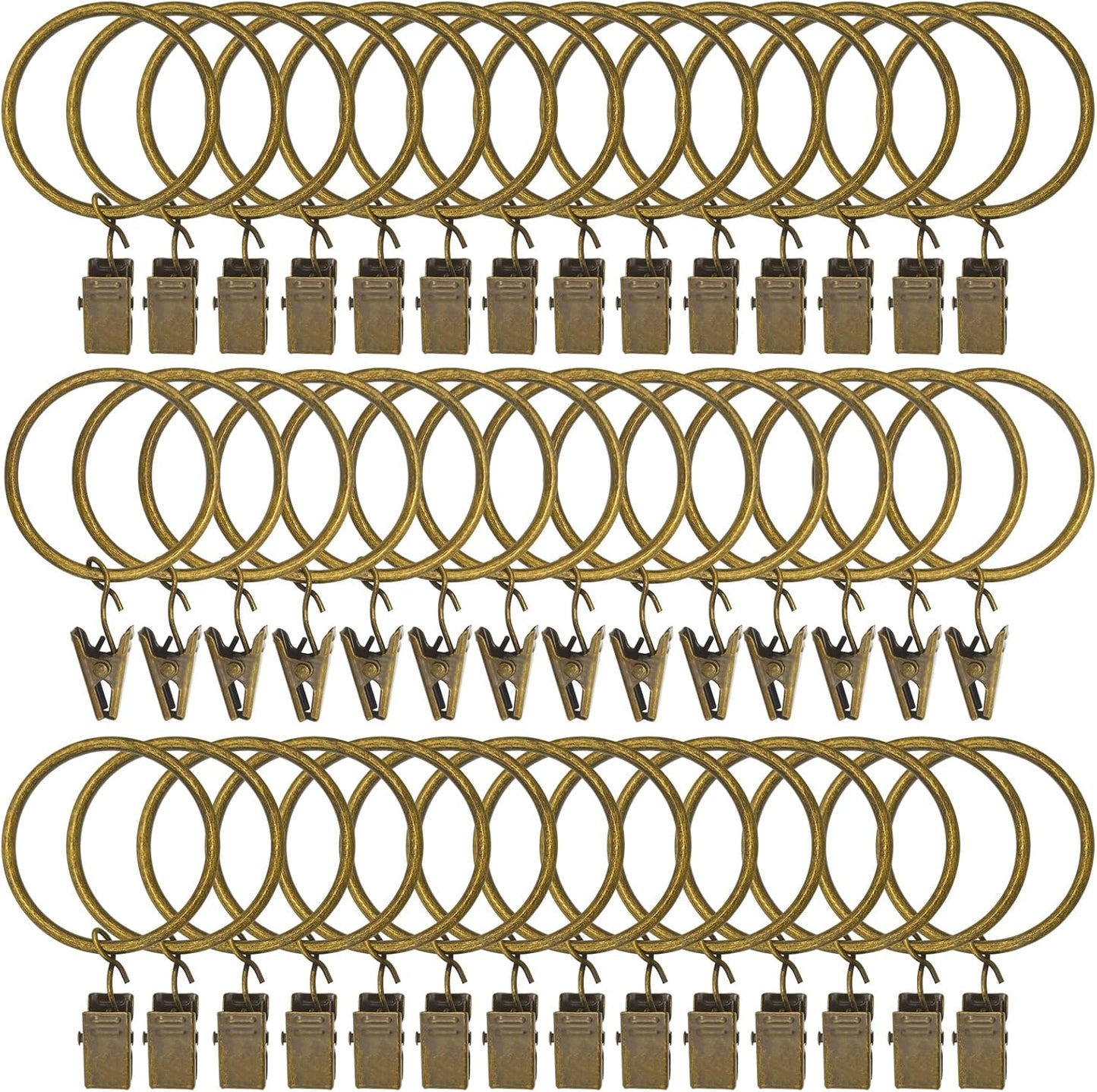 Strong Rustproof Curtain Rings - Set of 42