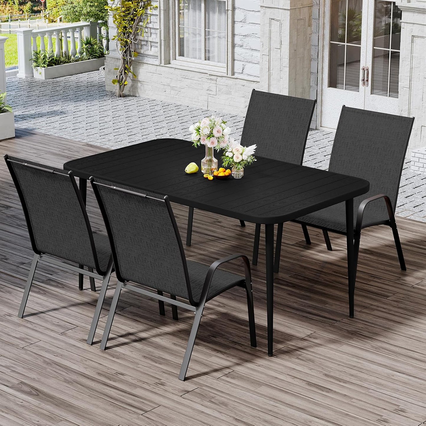 JEAREY 5-Piece Patio Dining Table Set for Outdoor Relaxation