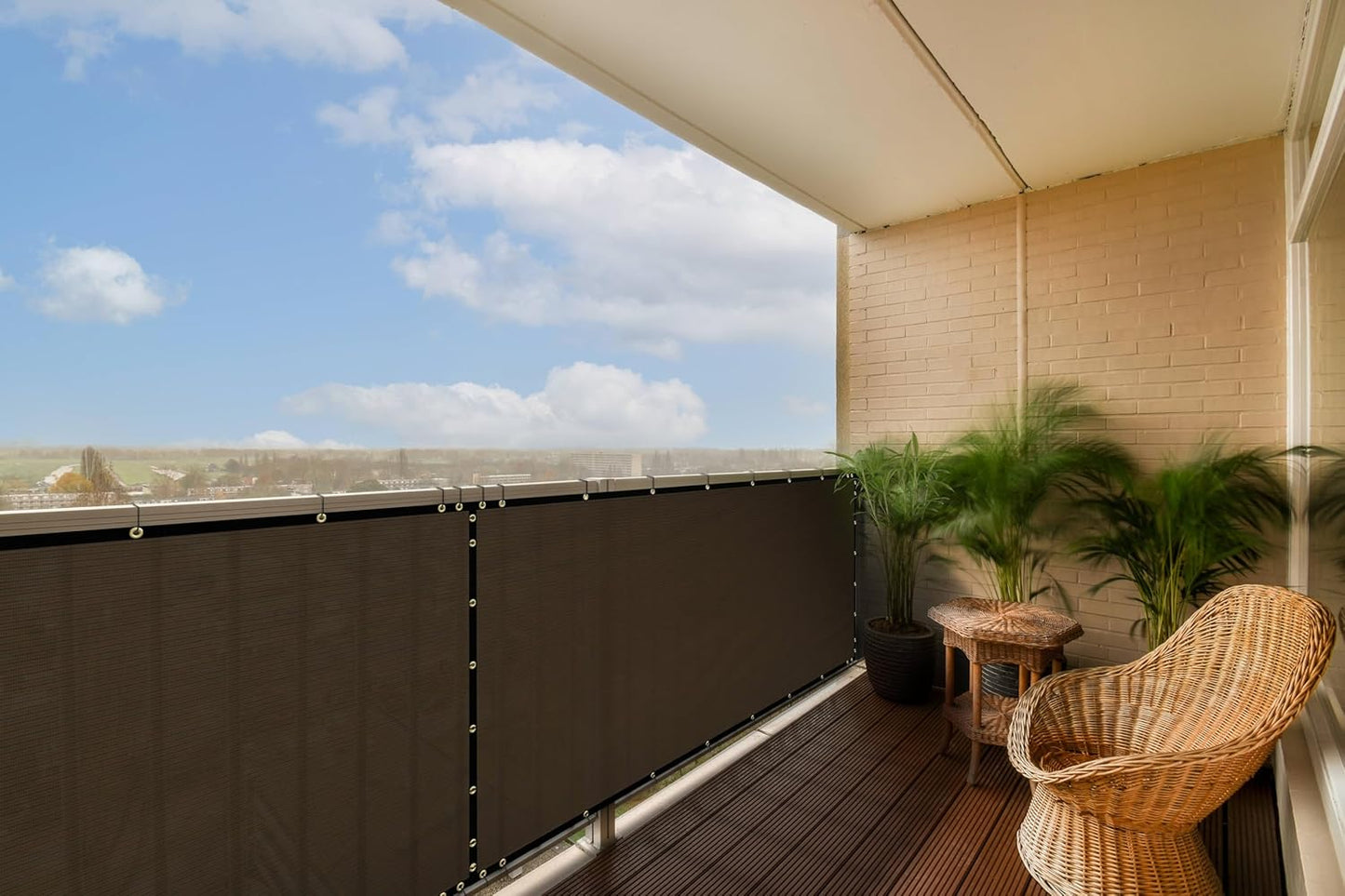 ColourTree Customized Brown 3ft x 45ft Balcony Privacy Screen