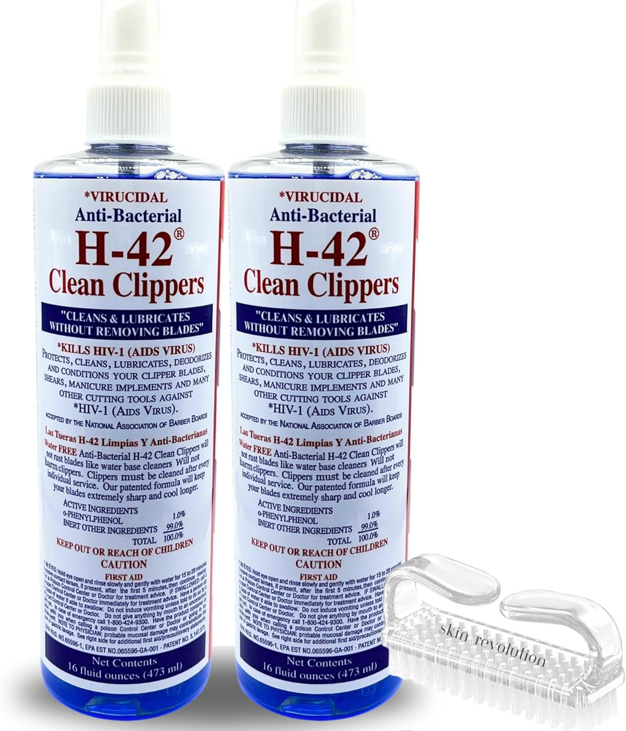 H-42 Clean Clippers Blade Cleaner - 16oz Bottle (2 Pack)
