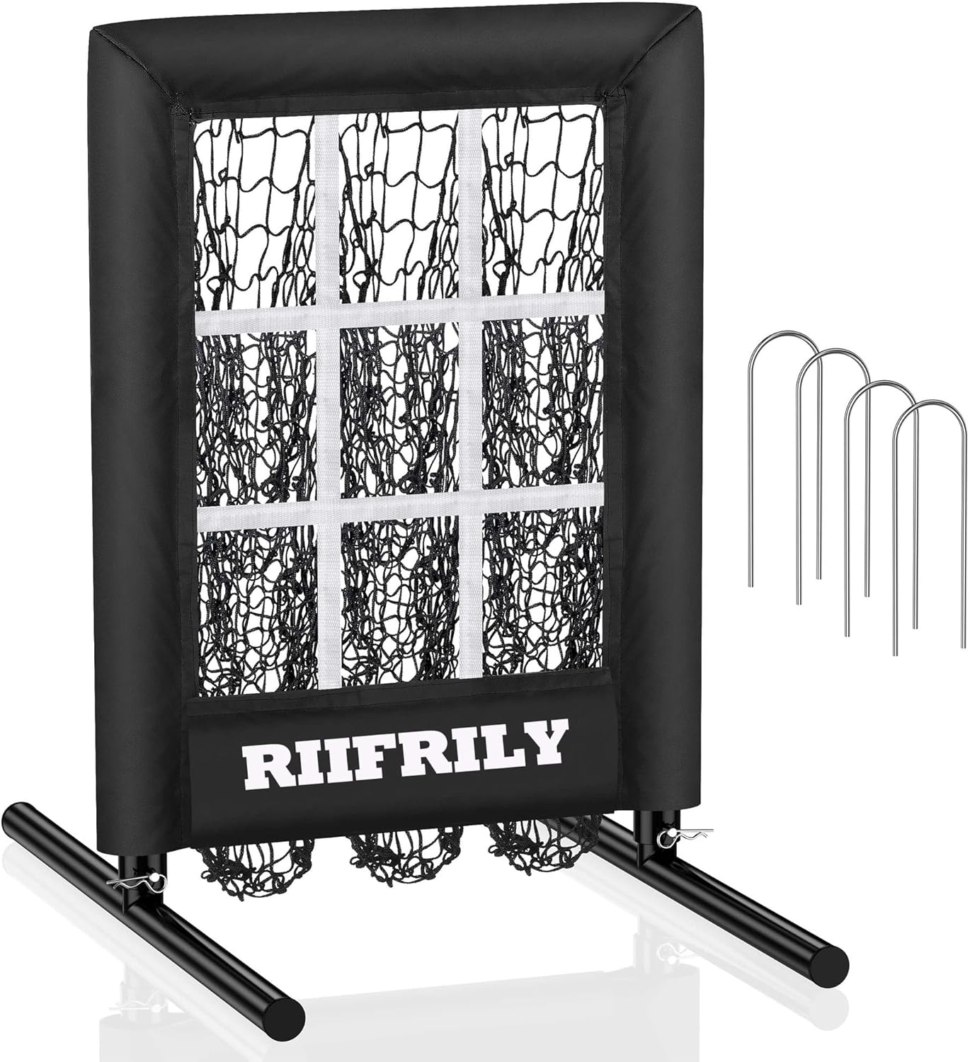 Heavy-Duty Baseball Pitching Net with Adjustable Height Features