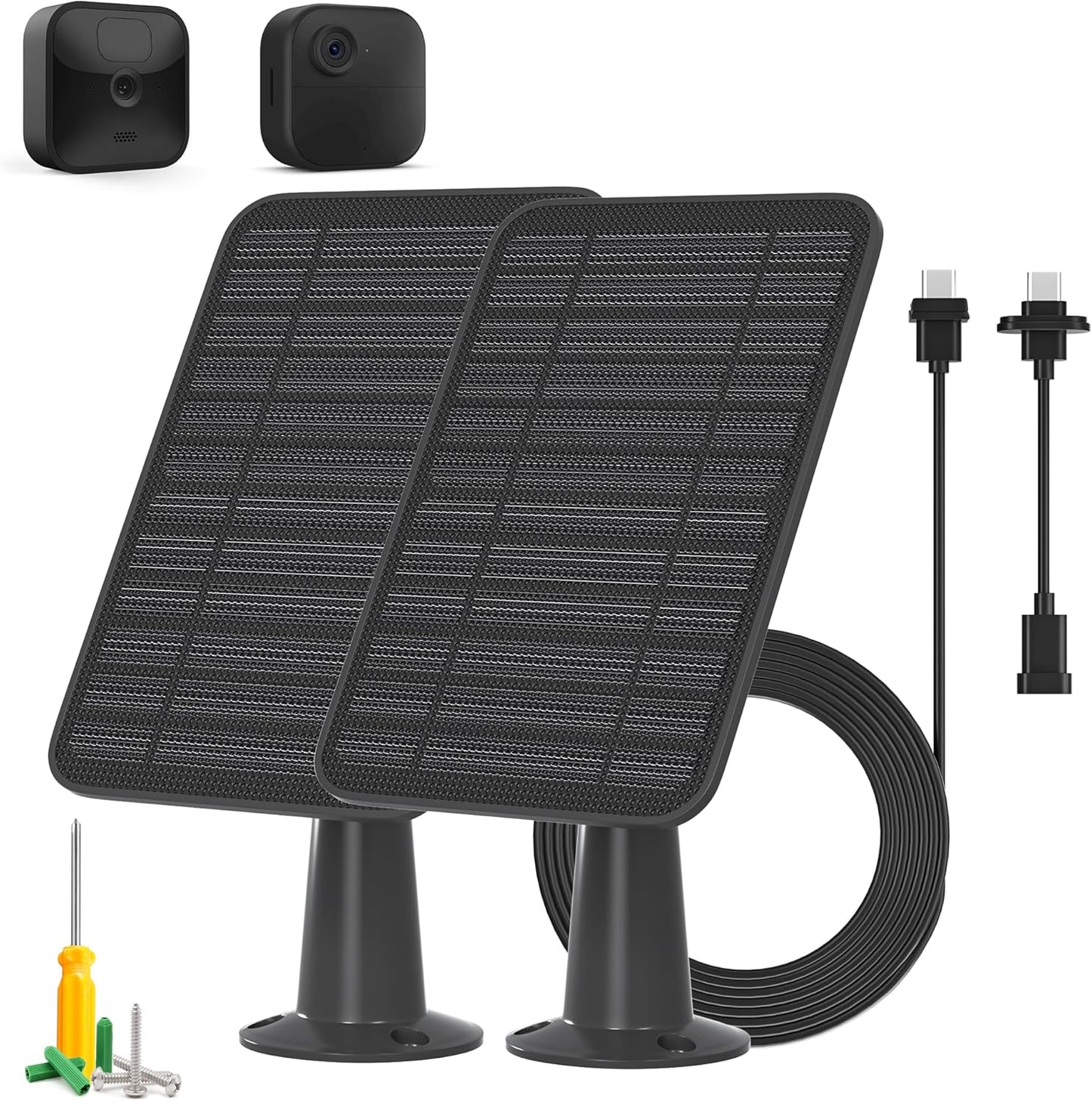 Enhanced Power & Security: Solar Panel Charger 2-Pack