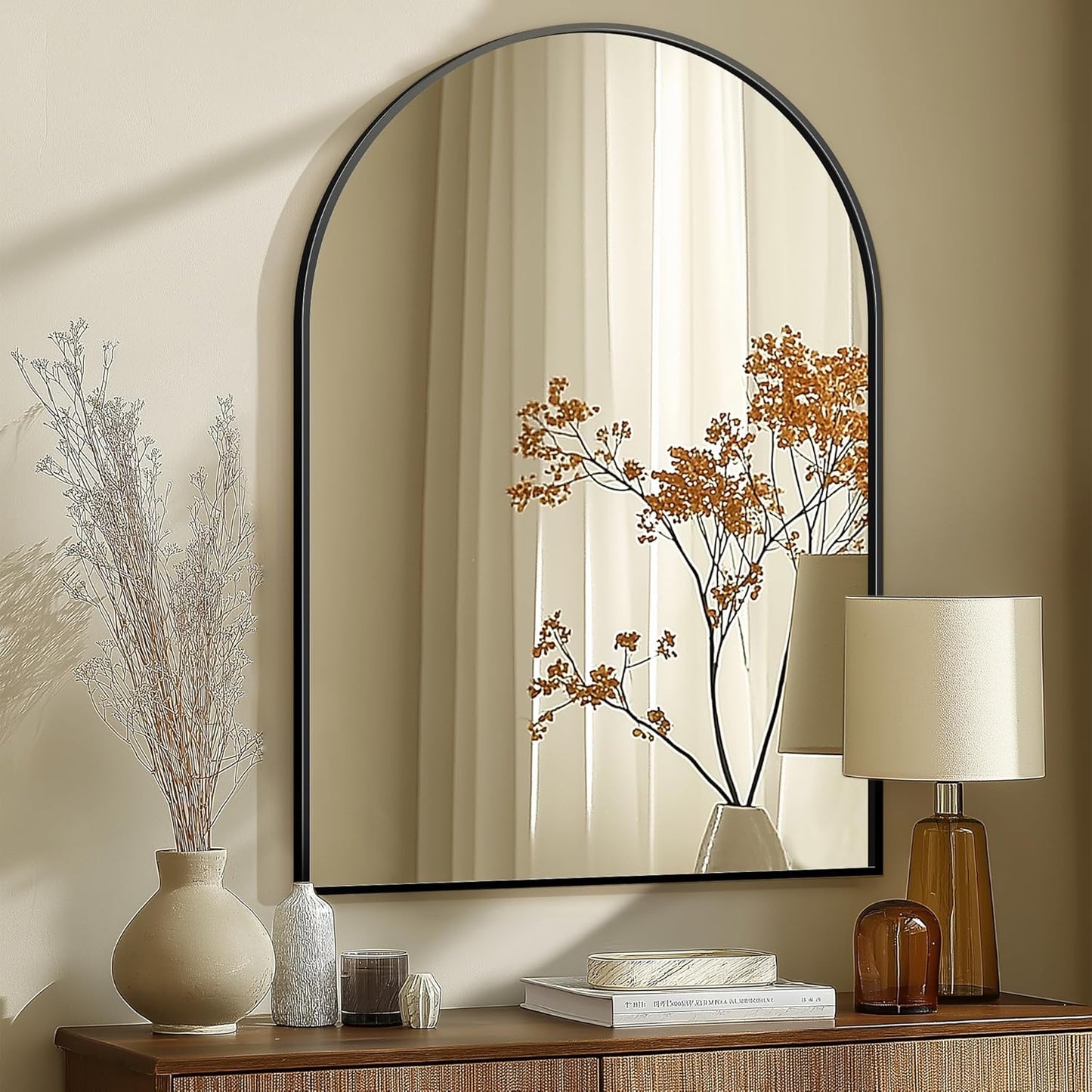 Arched Wall Mirror for Bathroom and Living Room Decor