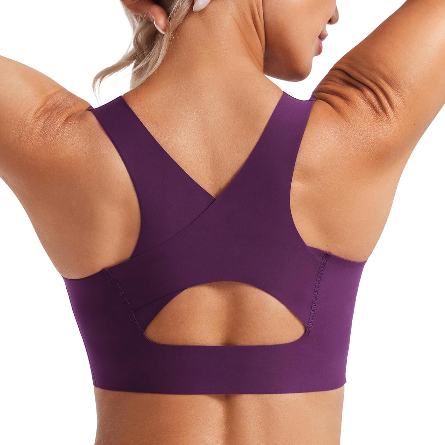 CRZ YOGA Womens Flex Sculpt Racerback Sports Bra for Comfort