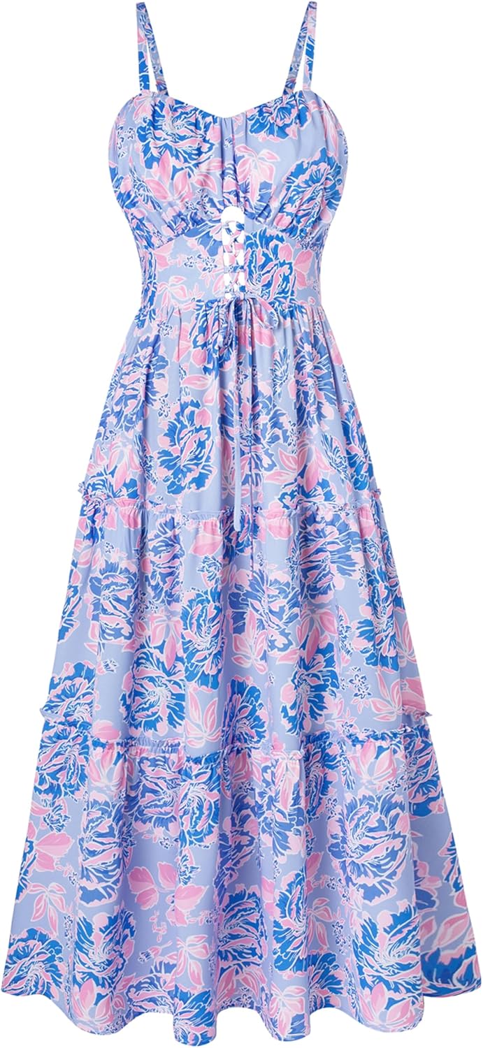 GRACE KARIN Women's Summer Floral Dress for Beach Vacations