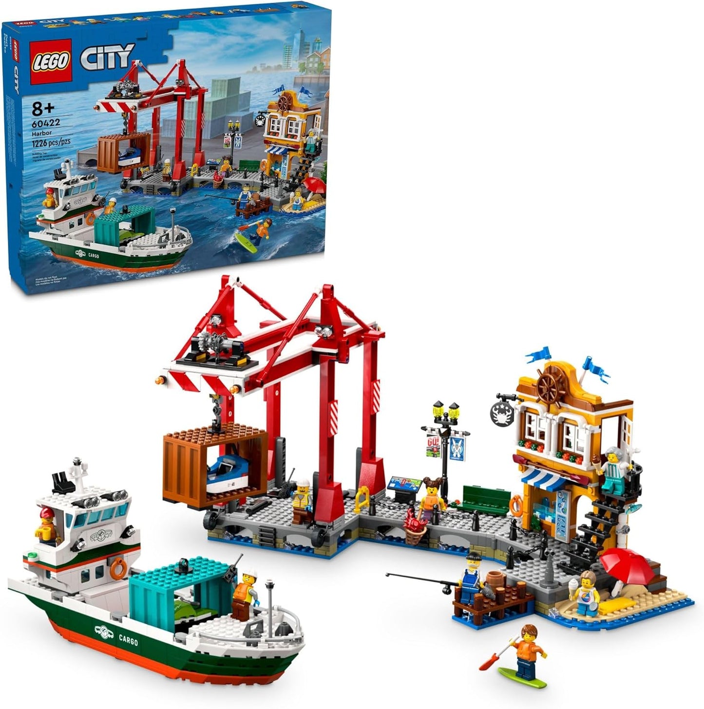 LEGO City Seaside Harbor with Cargo Ship Toy for Kids Ages 8