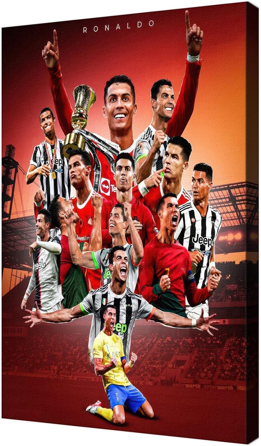 Framed Superstar Cristiano Ronaldo Signed Poster for Kids Room