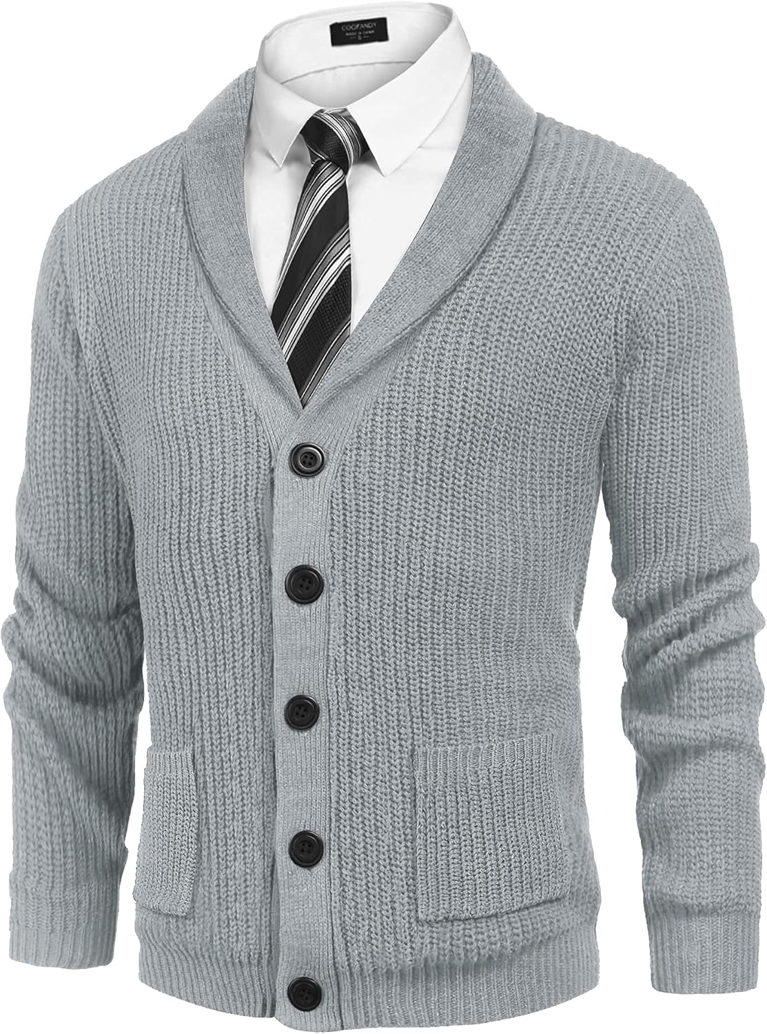 COOFANDY Men's Shawl Collar Cardigan Sweater for Stylish Looks