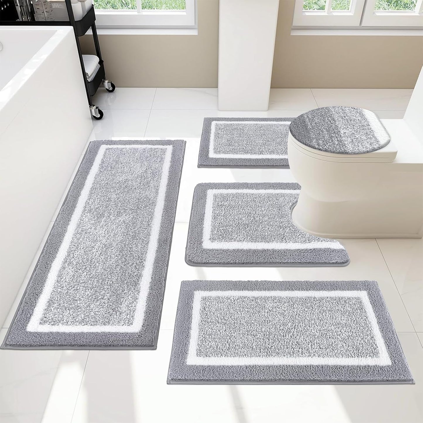 Plush Microfiber Bathroom Rugs Set for Ultimate Comfort