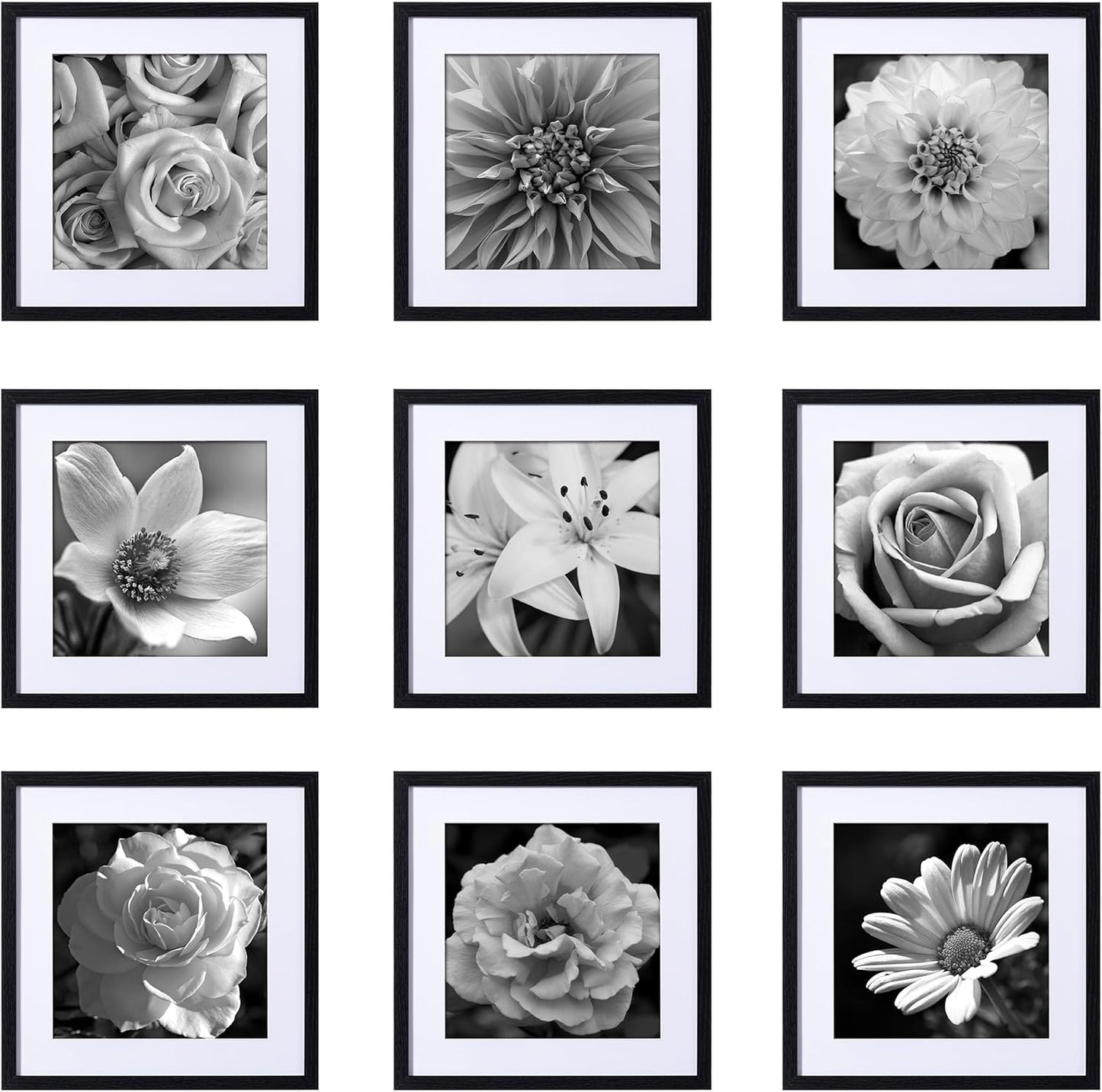 eletecpro 16x16 Picture Frames Set of 9 for Gallery Wall Decor