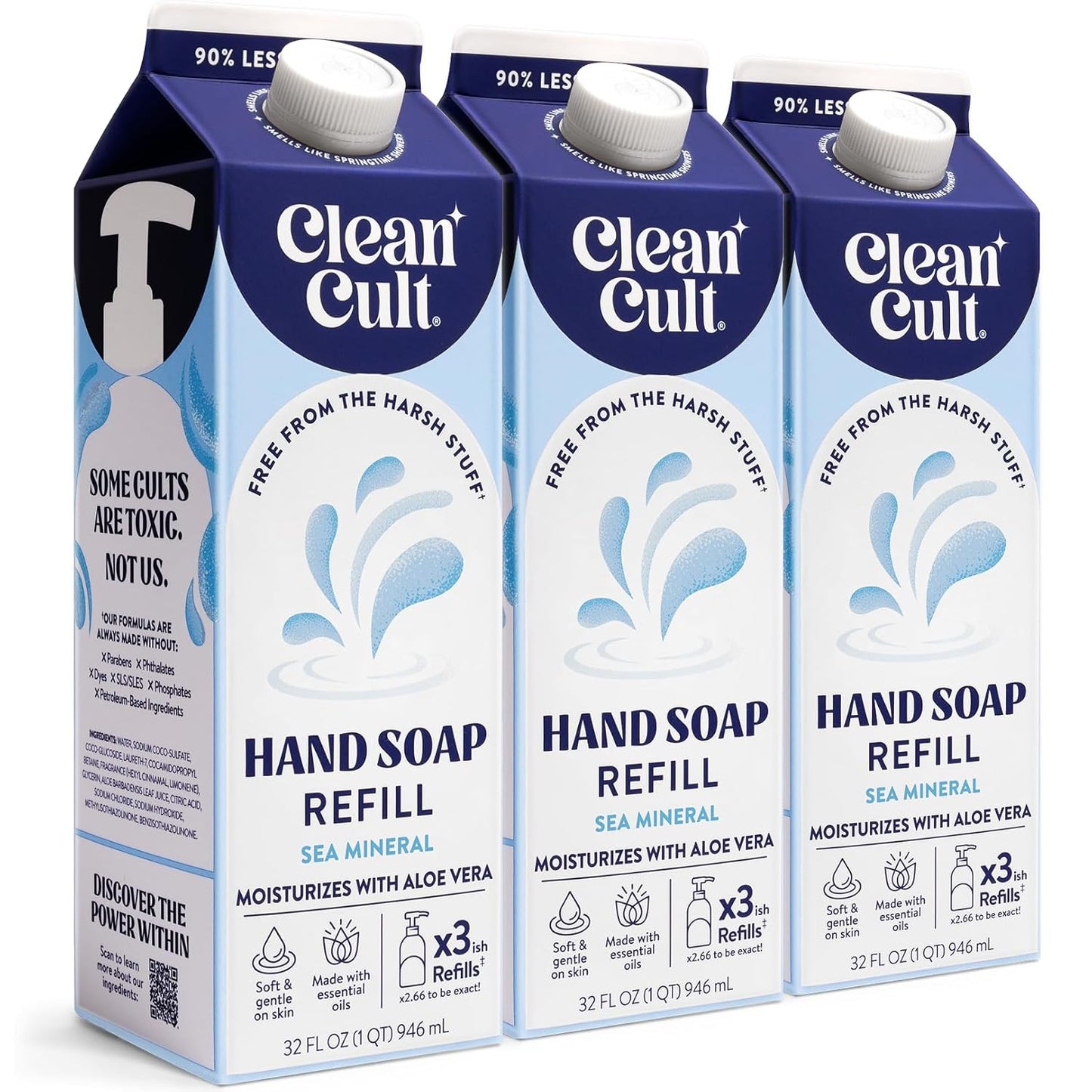 Cleancult Liquid Hand Soap Refills - Sea Minerals for Sensitive Skin