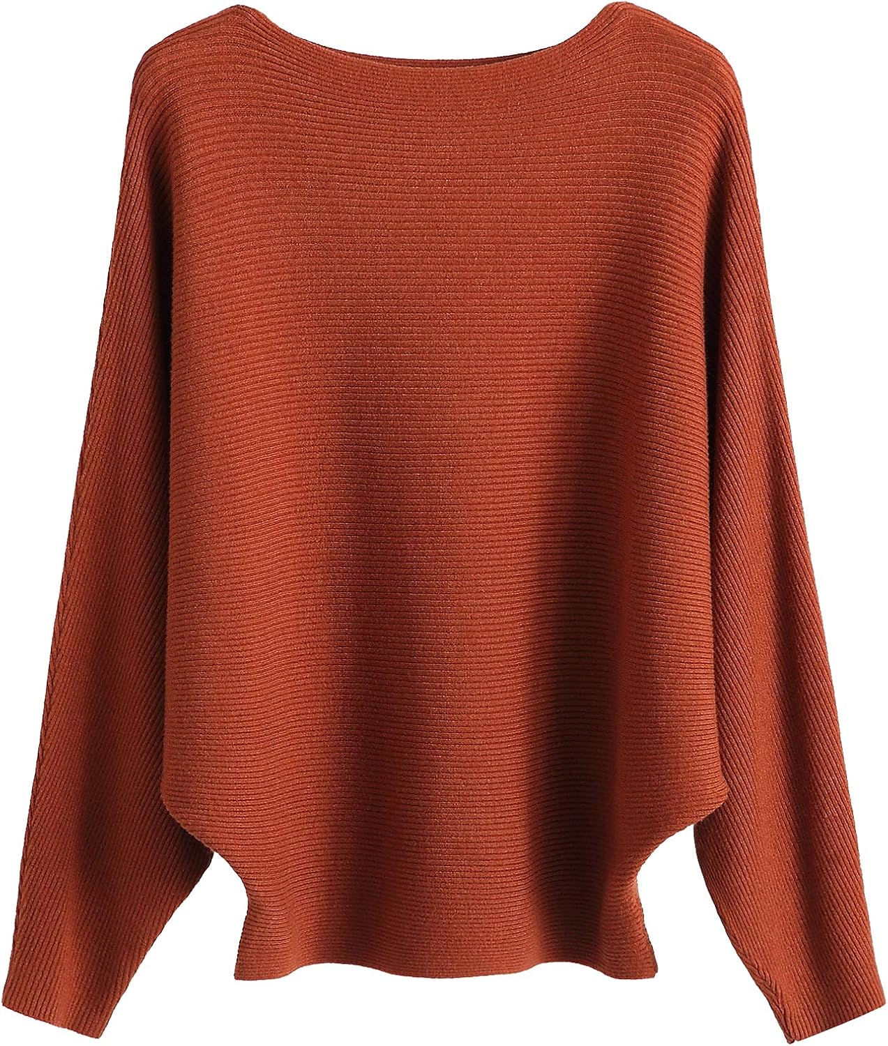 GABERLY Boat Neck Batwing Sleeves Oversized Sweater for Women
