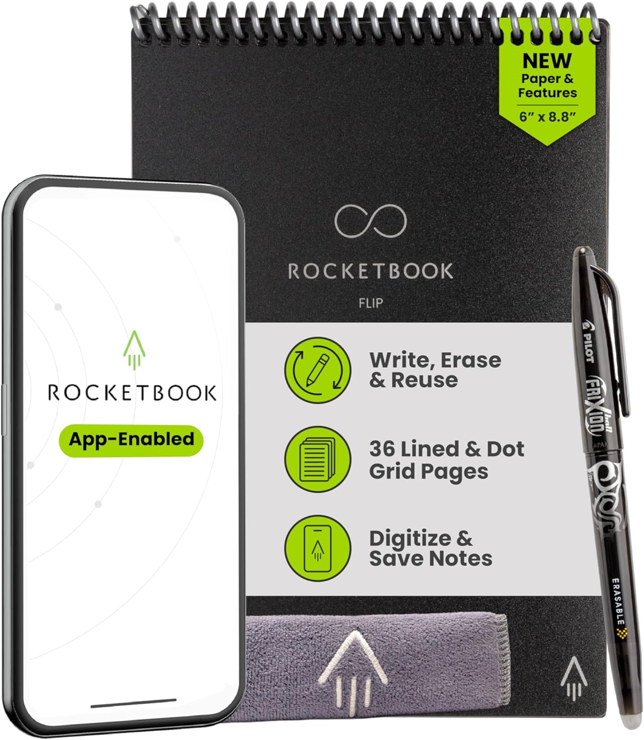 Rocketbook Flip Reusable Smart Notepad for Efficient Note-Taking
