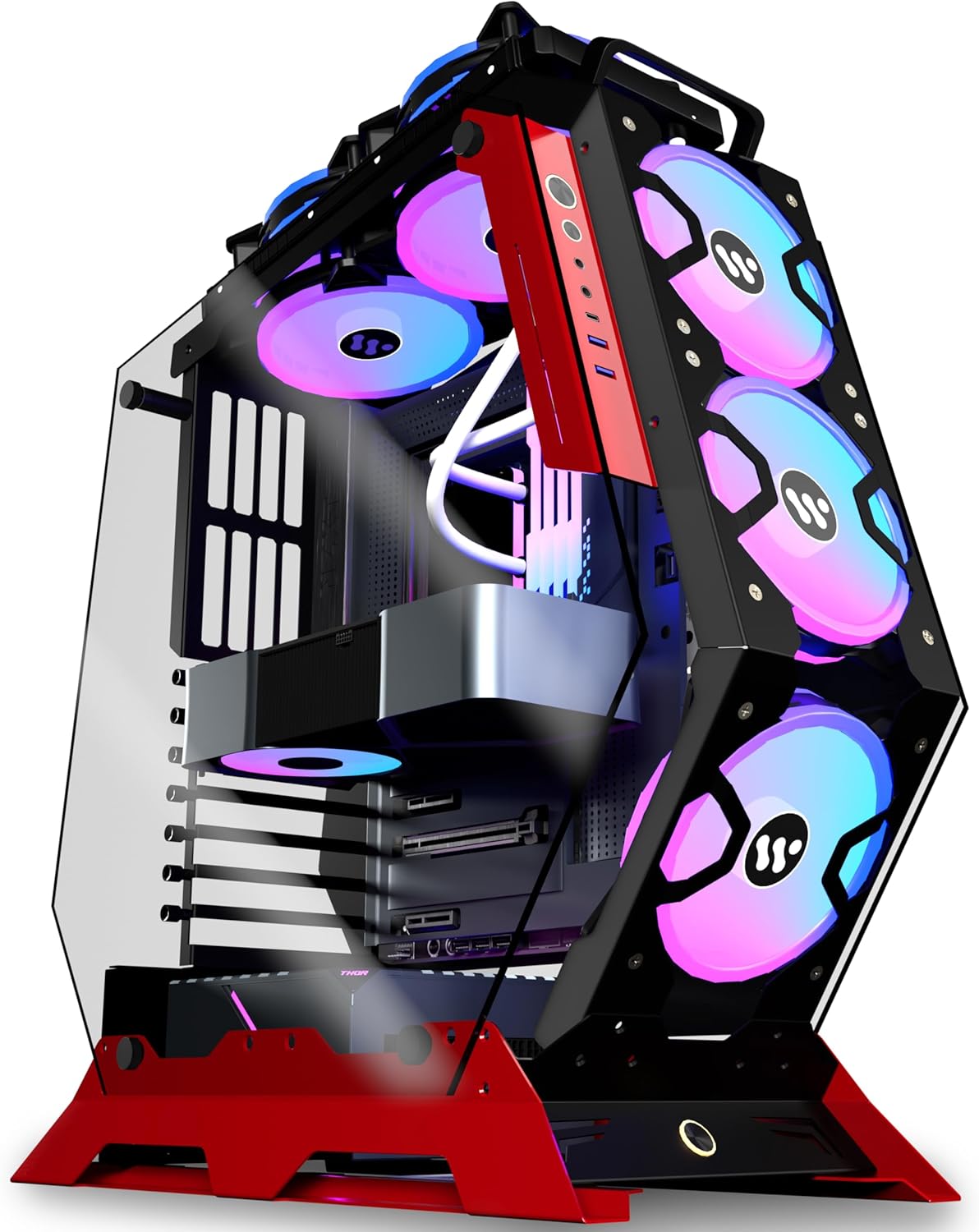 KEDIERS C570 ATX Mid Tower Case with 5 PWM ARGB Fans for Gaming