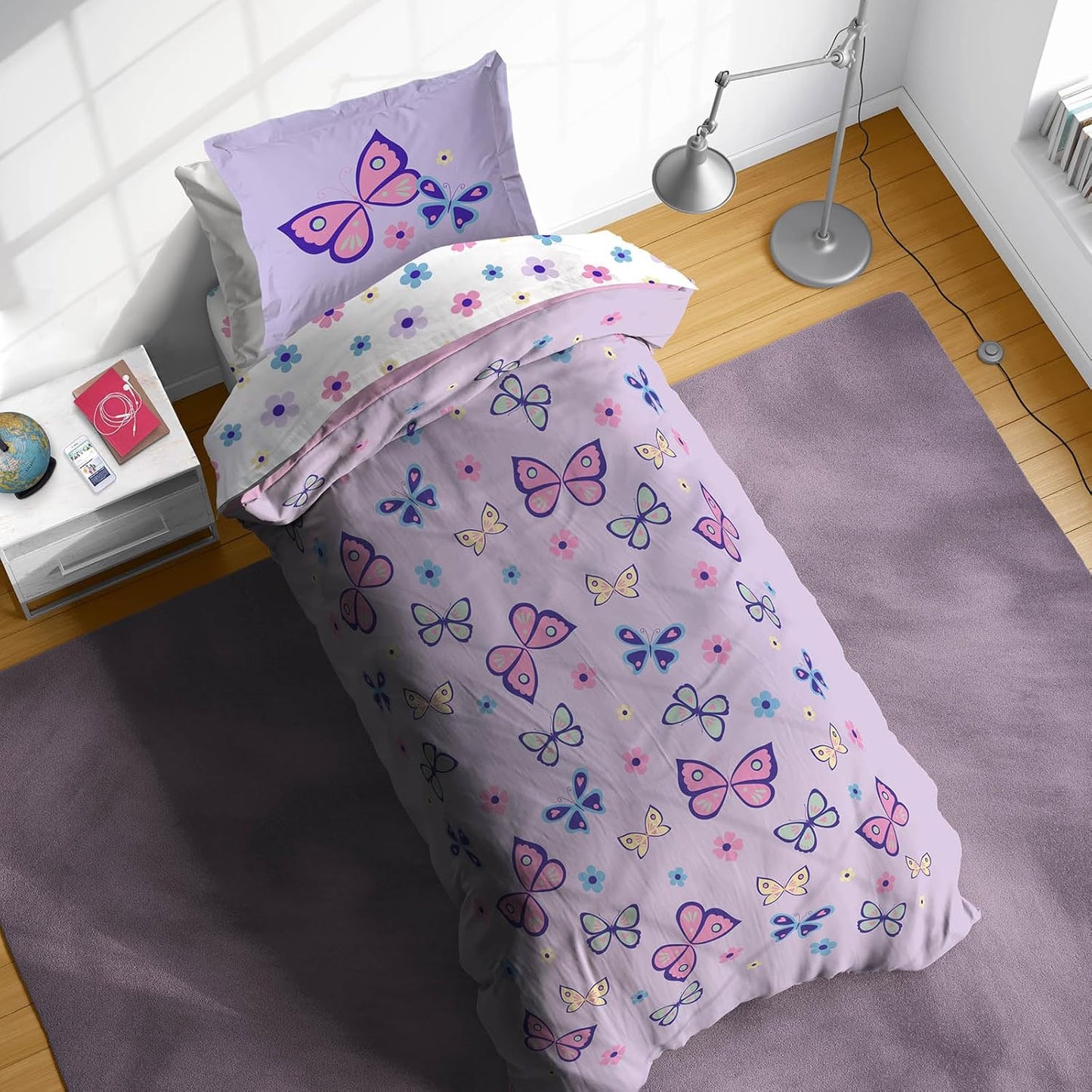Sunny Side Up Butterfly Twin Comforter Set for Kids Bedding