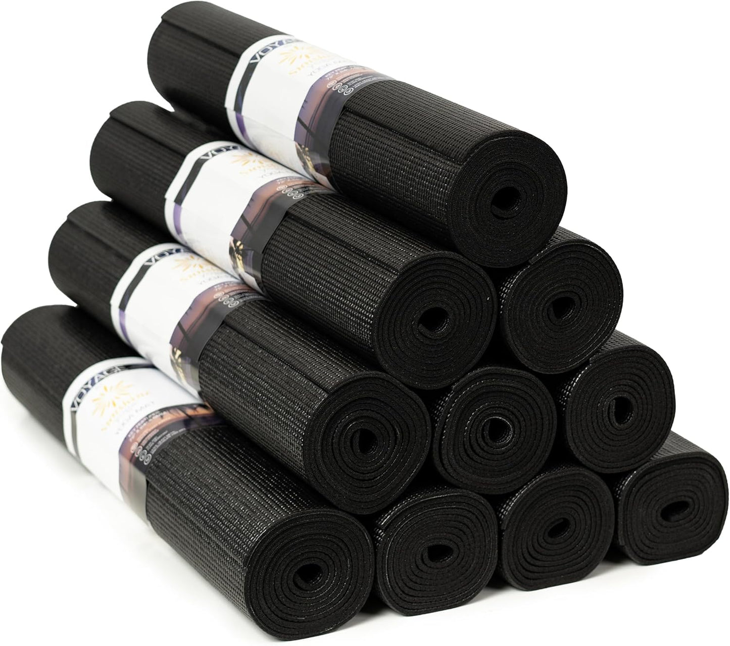 Voyage Yoga Mat 10 Pack, 72in x 24in, Durable Non-Slip Mats