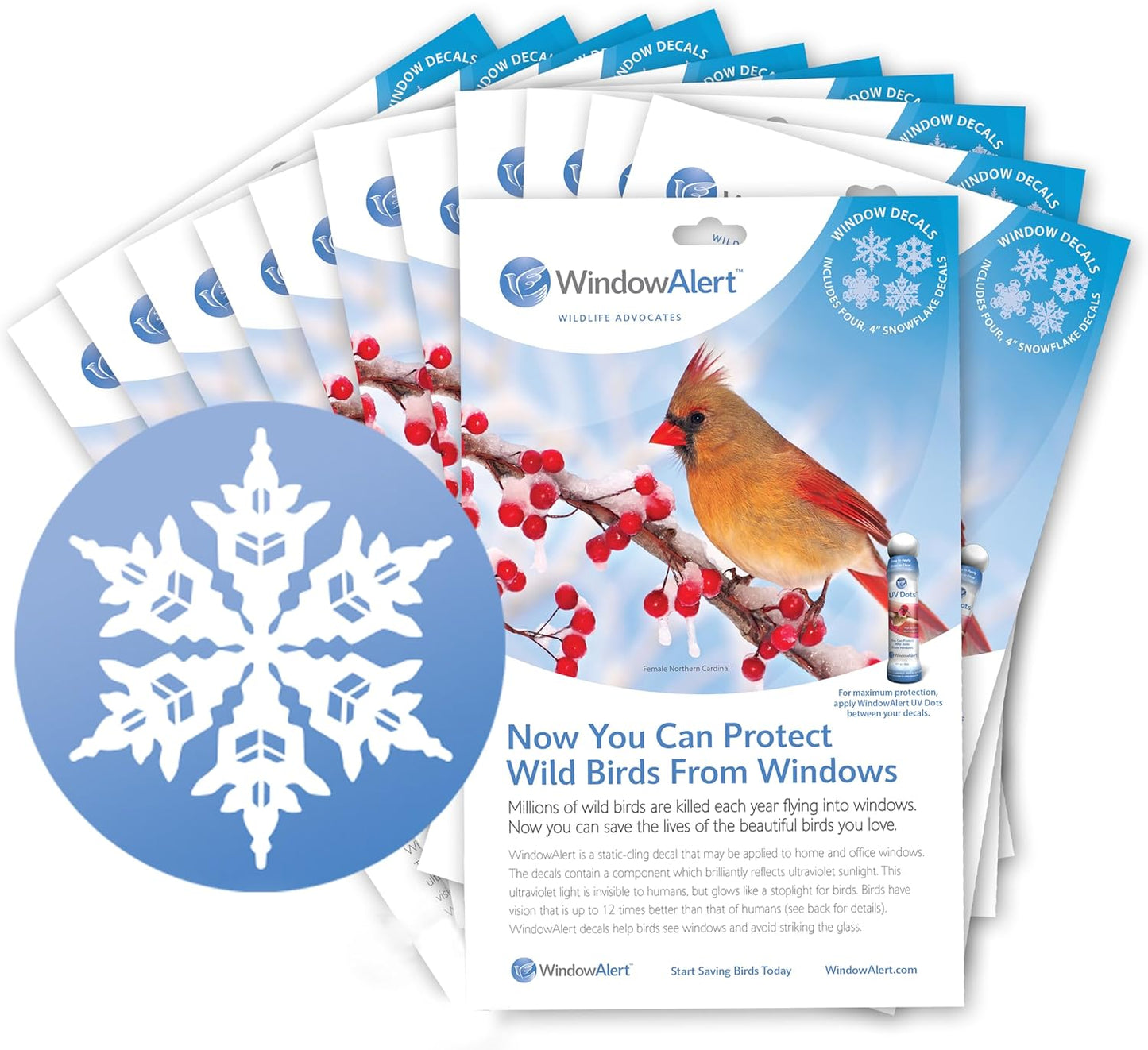 WindowAlert Snowflake Anti-Collision Decals for Bird Safety