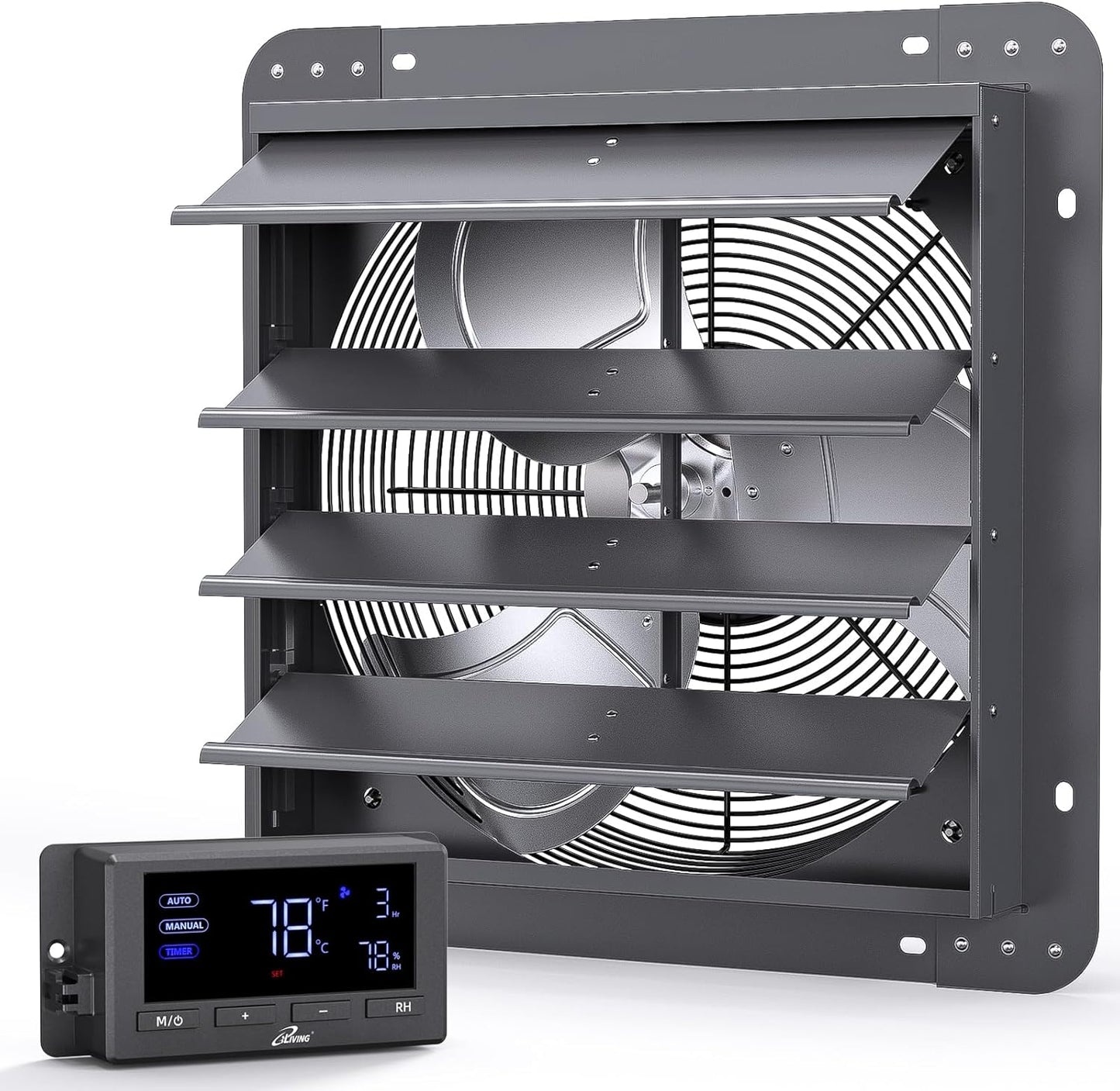 iLiving 16in Wall Mounted Exhaust Fan with Automatic Shutter