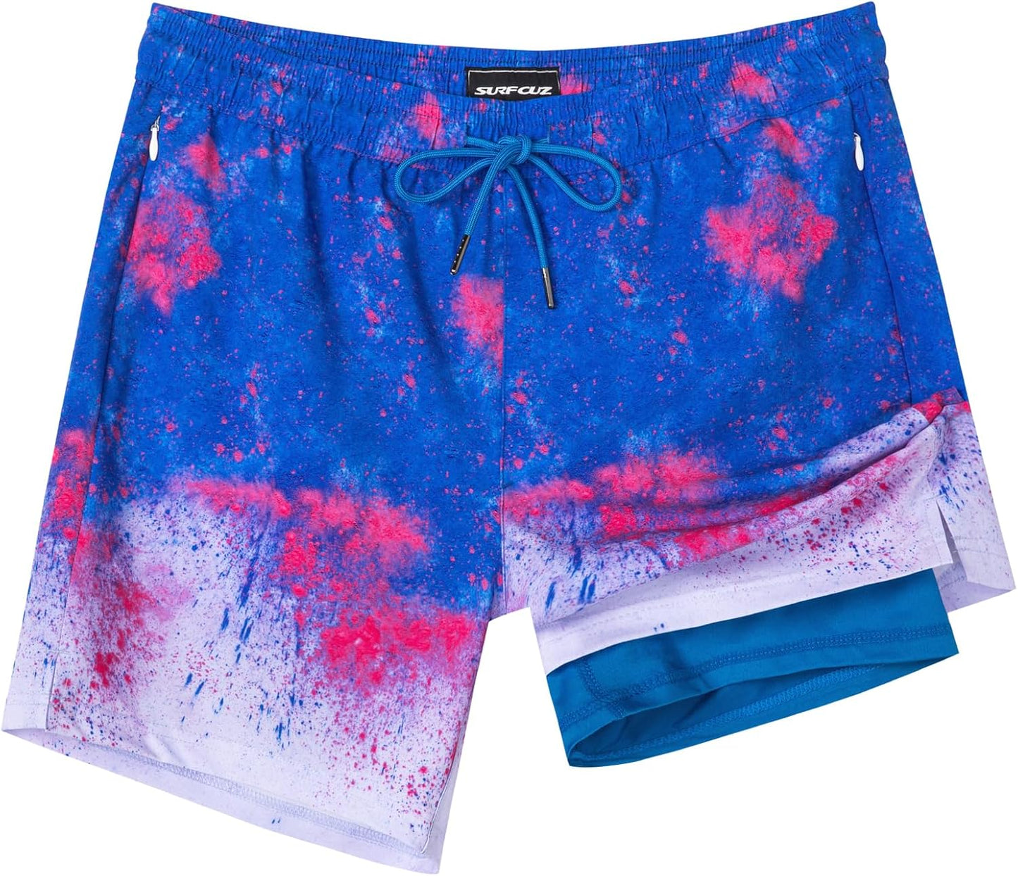 SURF CUZ Mens Swim Trunks with Compression Liner for Comfort
