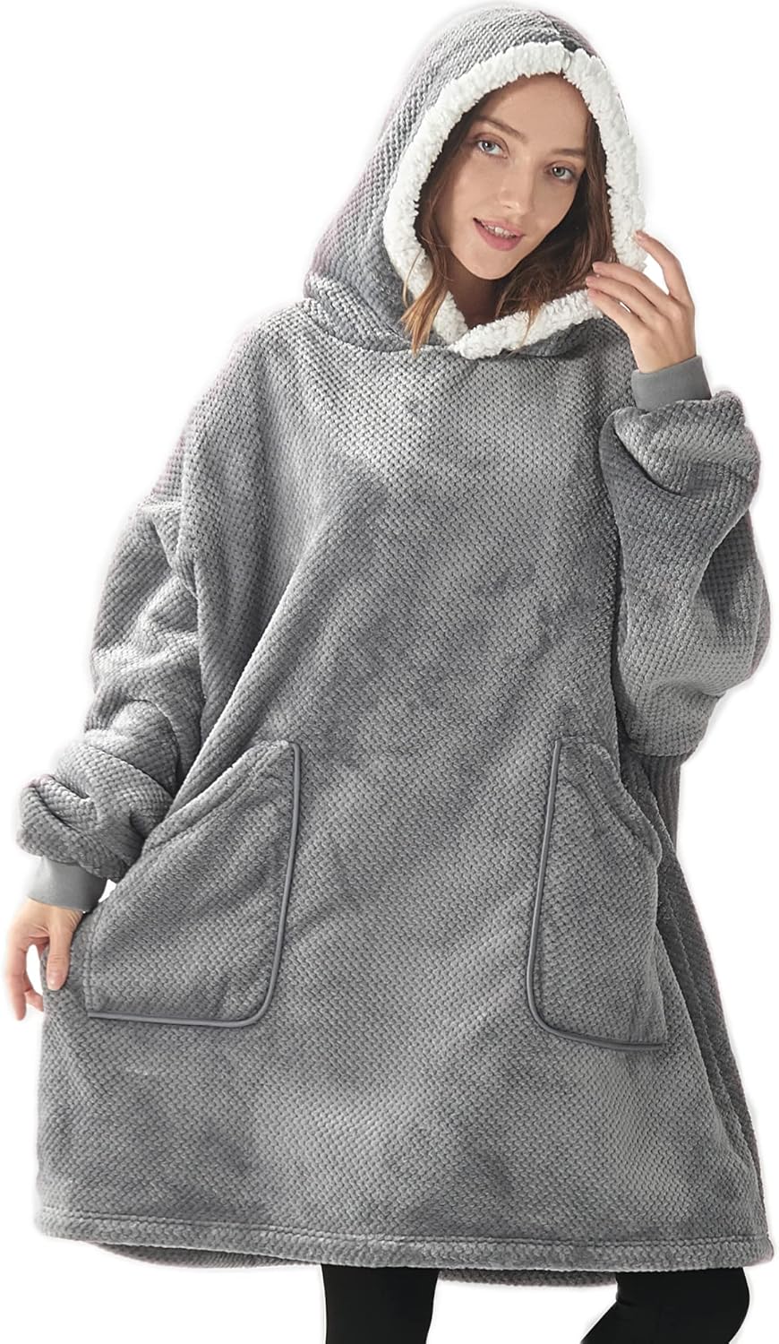 BEDELITE Oversized Sherpa Hoodie Blanket