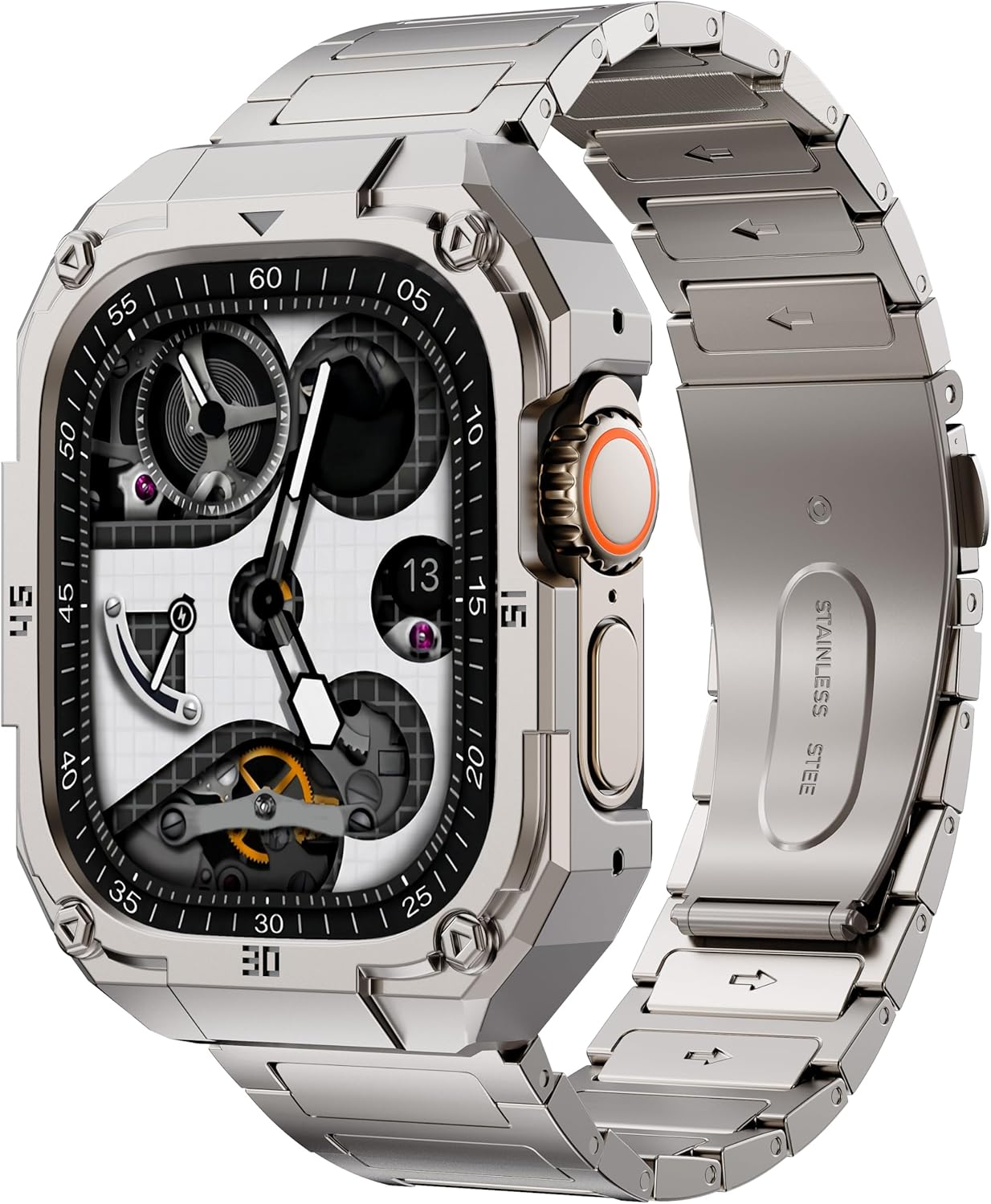 Stainless Steel Case and Band Compatible for Apple Watch Ultra