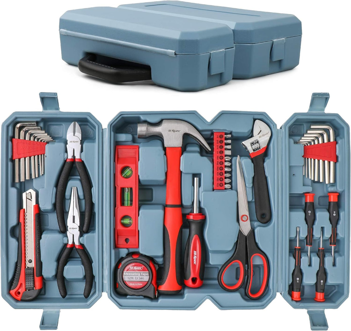 Hi-Spec 49pc Complete Home Tool Kit Set for DIY Projects