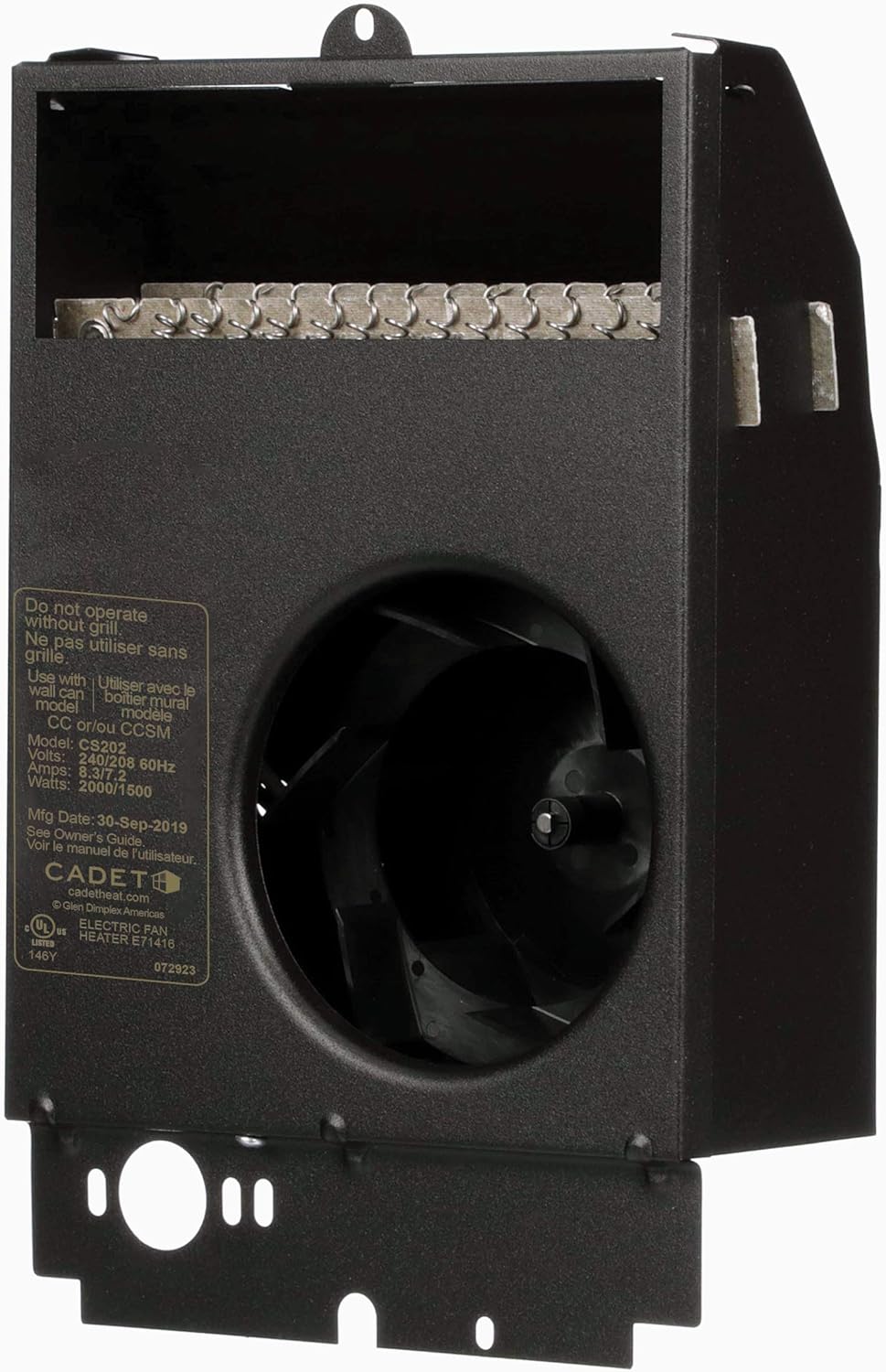 Cadet Electric Wall Heater Assembly - Powerful 6825/5120 BTU