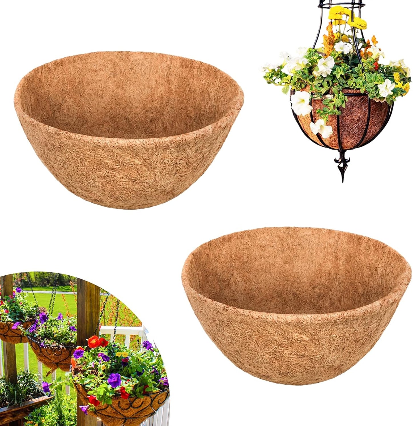 20 Inch Round Coco Liners Replacement for Hanging Baskets