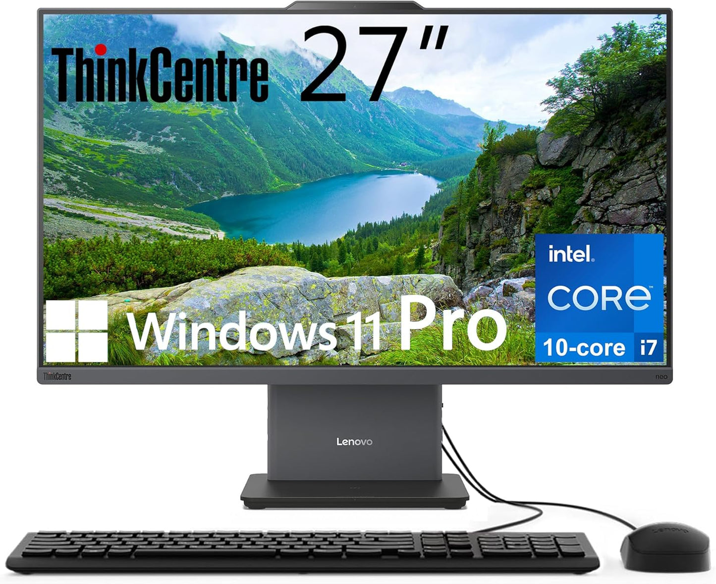 Lenovo ThinkCentre All-in-One Desktop with 27in FHD Display