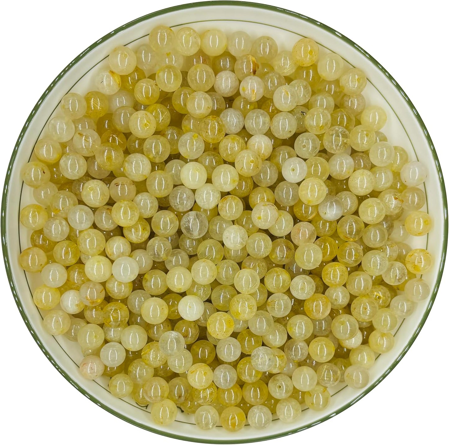 10mm Natural Frosted Gold Rutilated Quartz Round Beads for Crafts