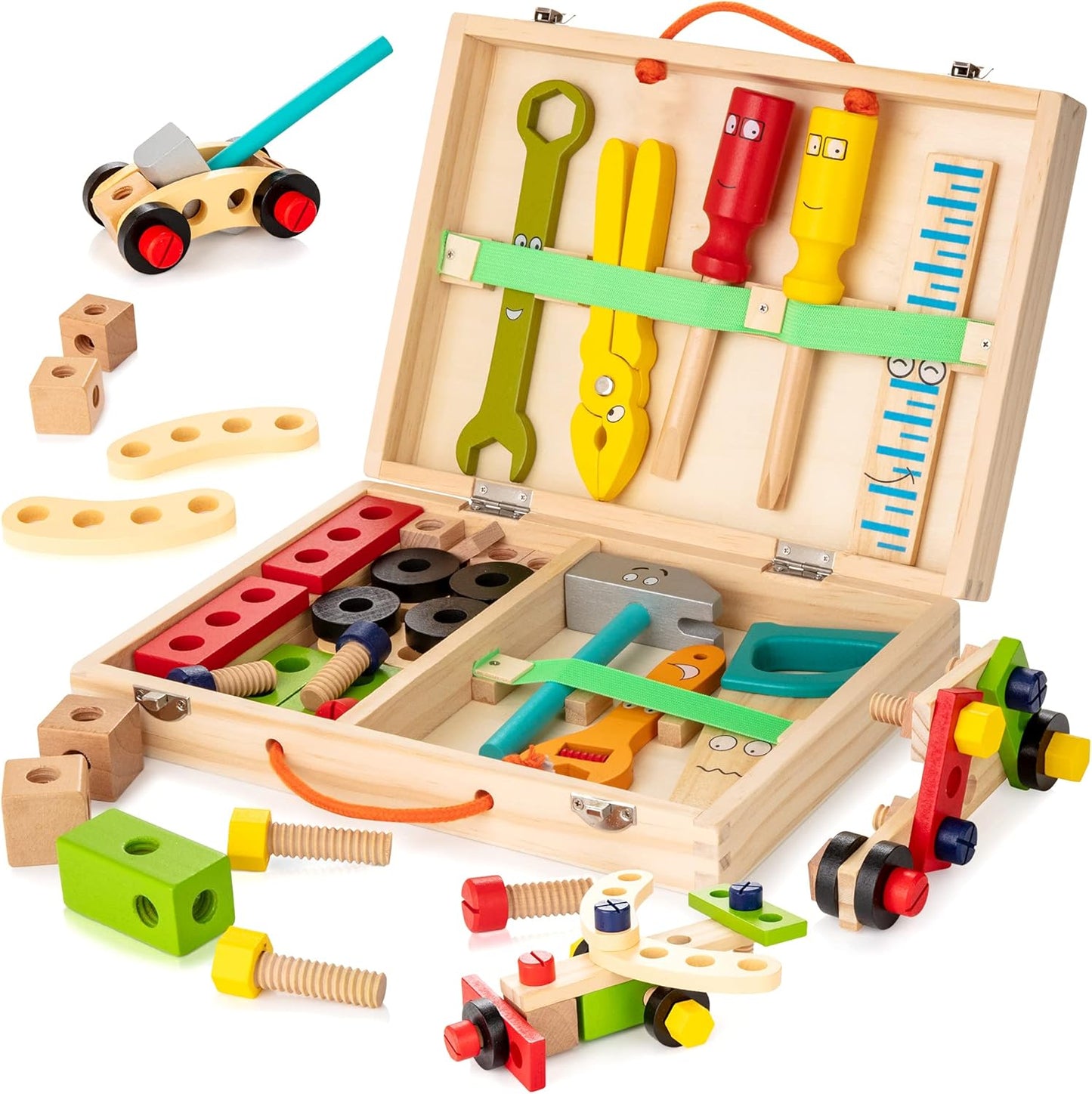 Montessori Wooden Tool Set for Creative Play Ages 3-5