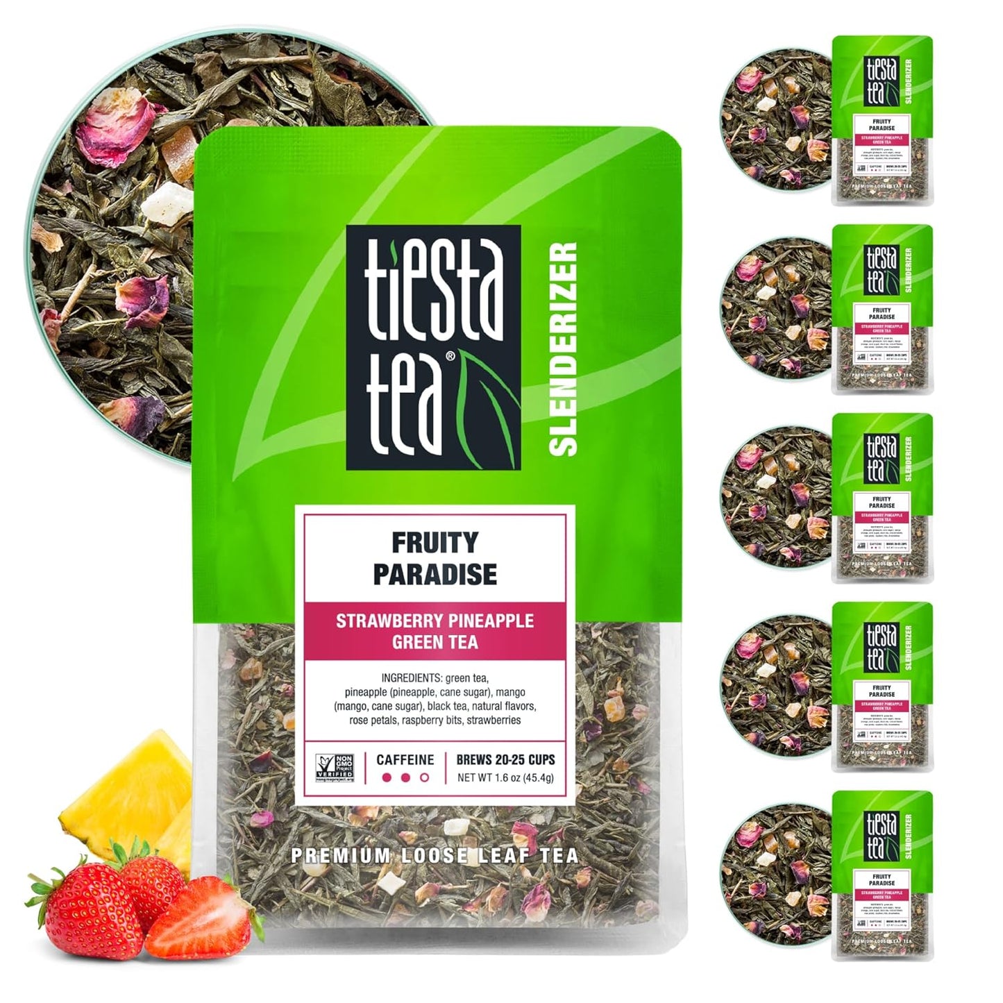 Fruity Paradise Strawberry Pineapple Green Tea - Premium Blend