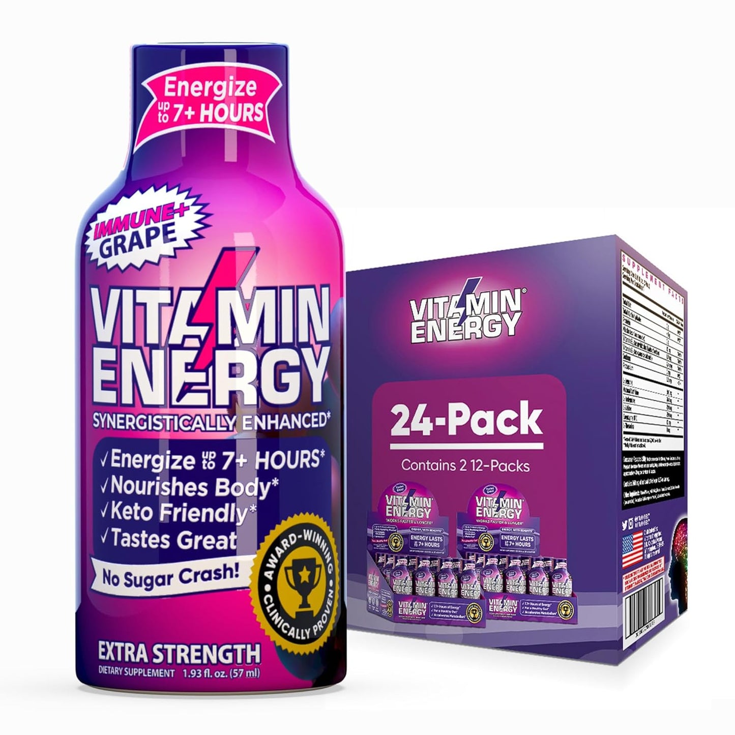 Vitamin Energy Immune+ Extra Strength Energy Shot for Focus