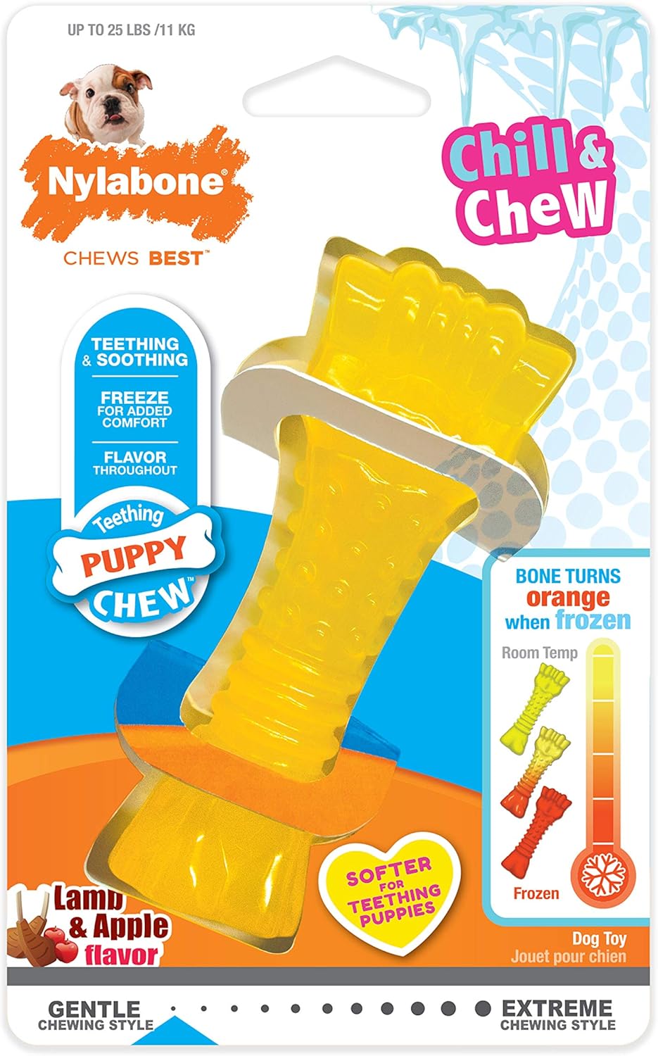 Nylabone Color-Changing Knuckle Bone - Soothe Teething Puppies!