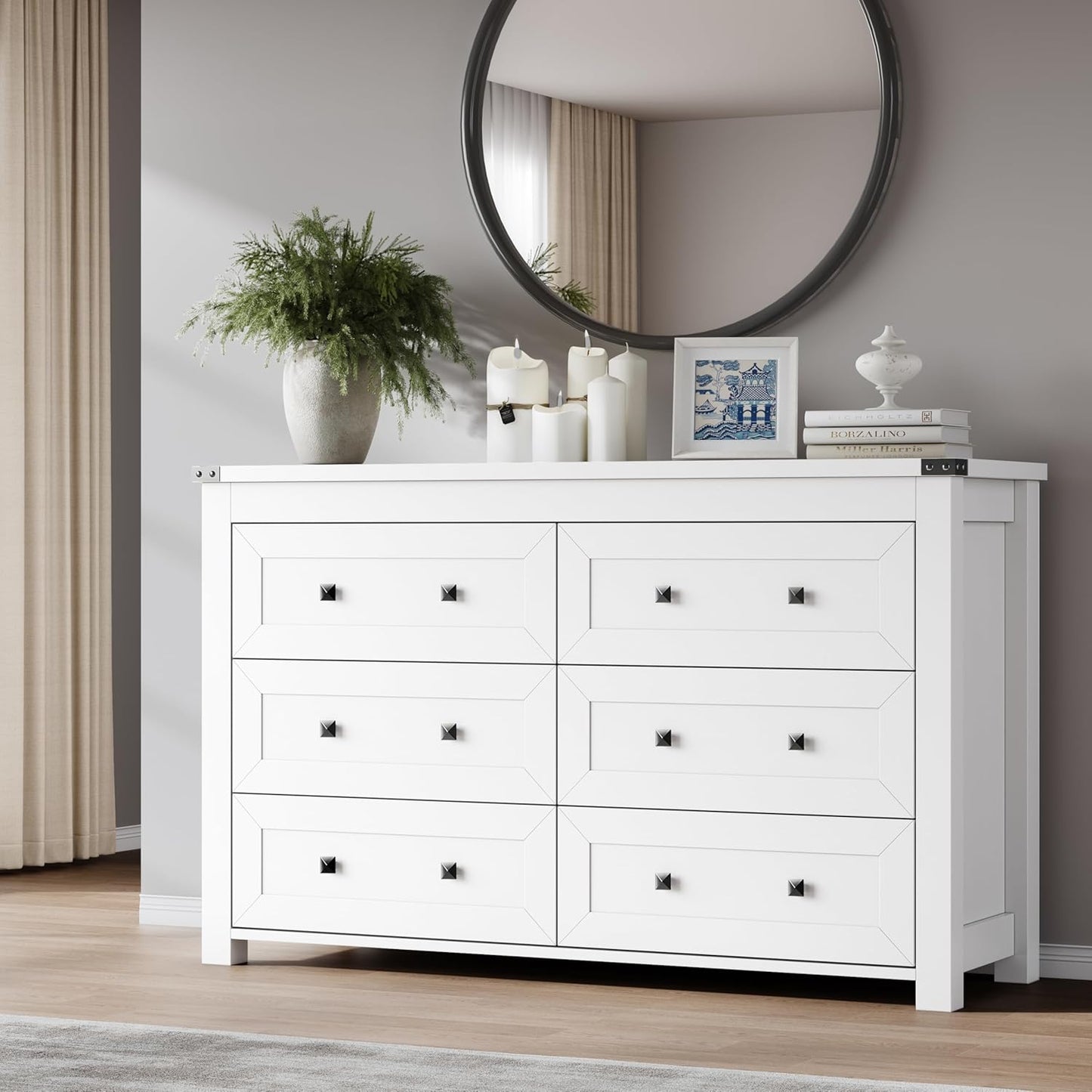 6-Drawer Dresser for Modern Storage in Bedroom or Living Room
