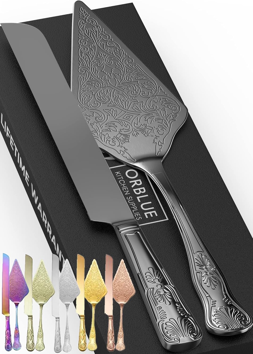 Orblue Wedding Cake Knife and Server Set - Elegant Keepsake