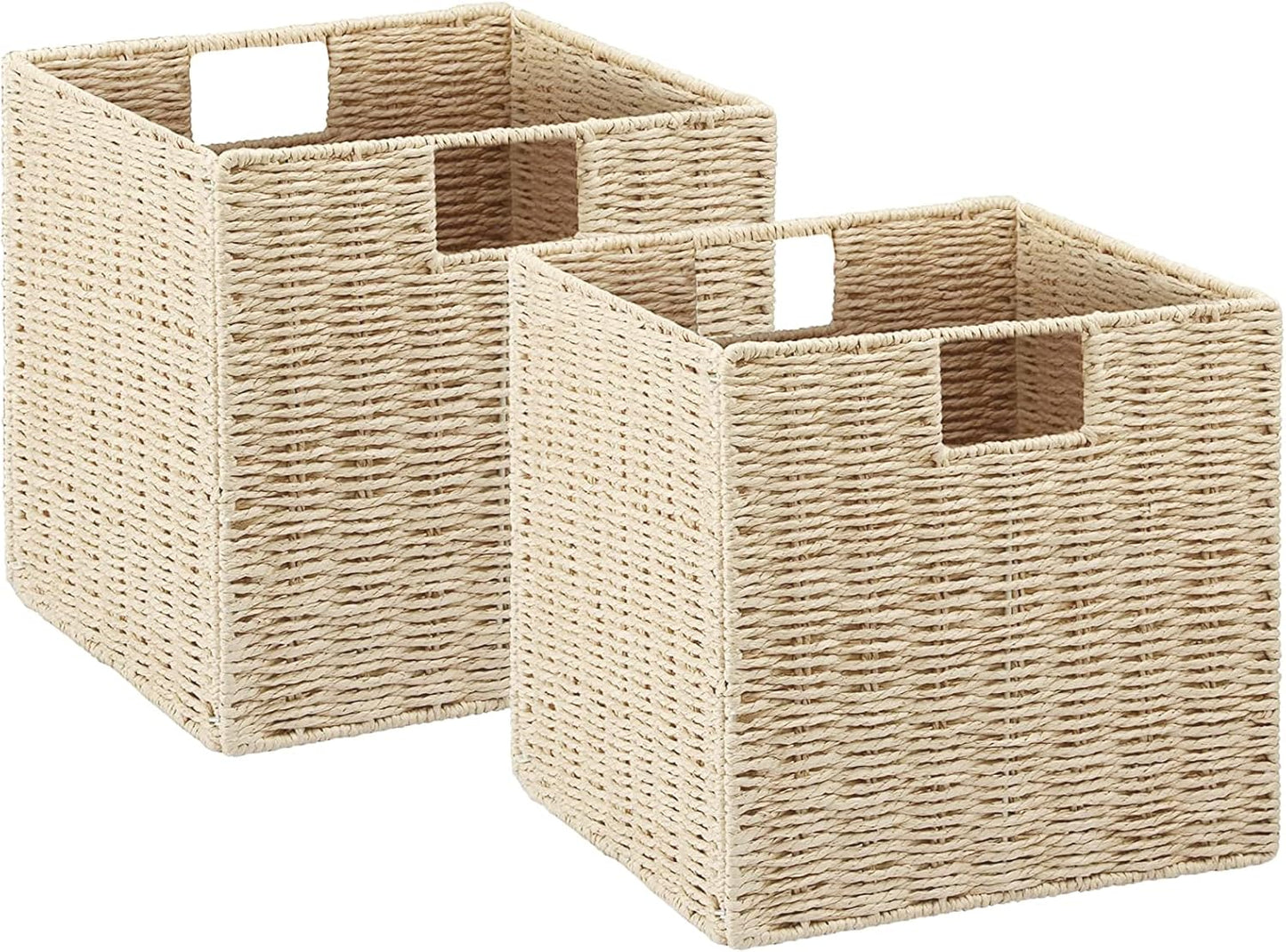 Vagusicc Wicker Storage Basket Set of 2 for Organizing Decor