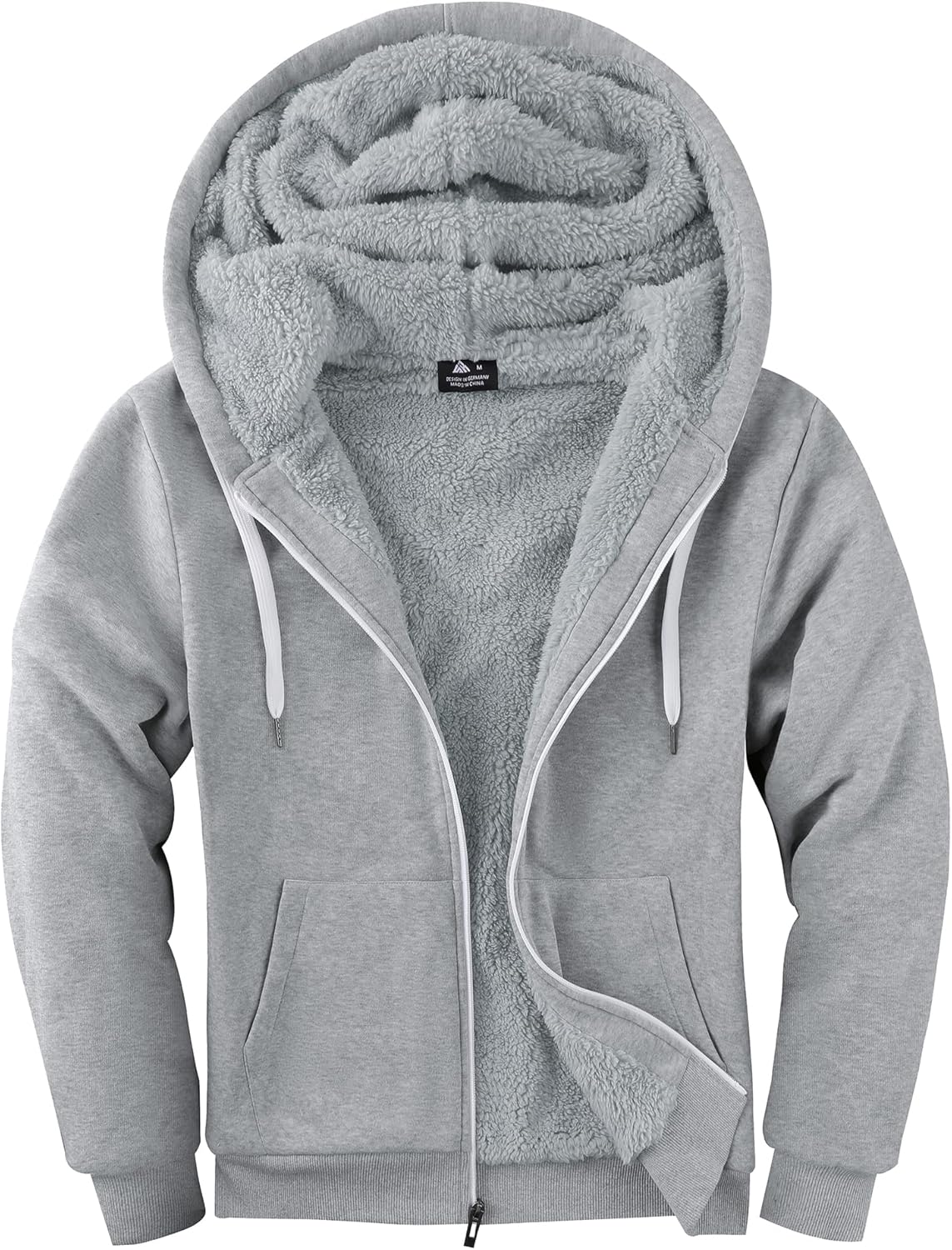 Little Beauty Fleece Hoodies for Men Winter Thick Jackets