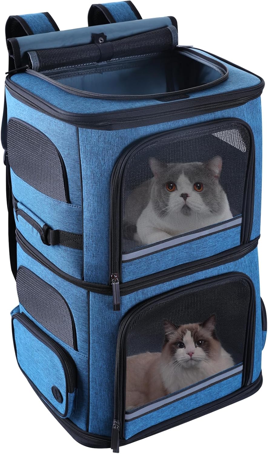 Double Cat Carrier Backpack for Two Cats and Medium Dogs