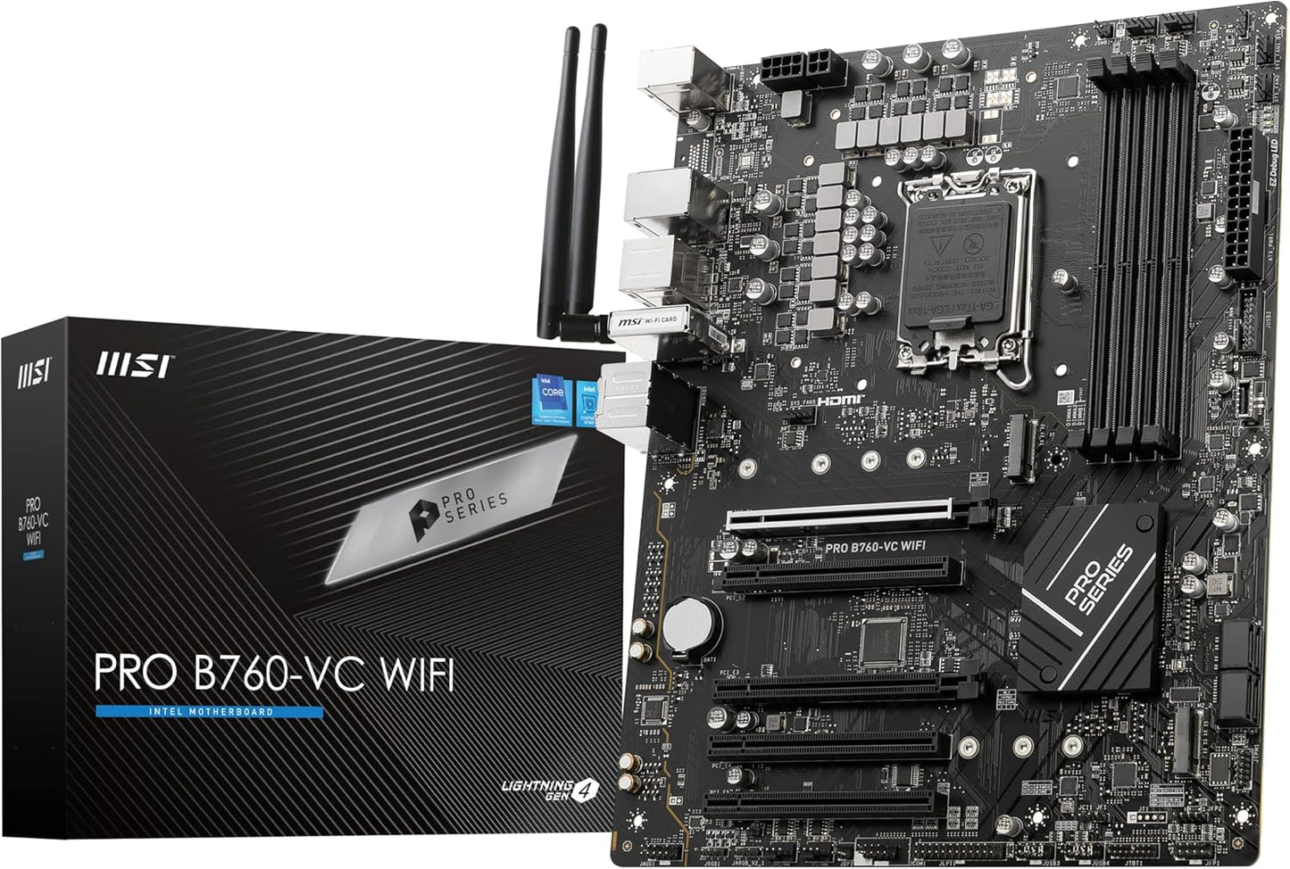 MSI PRO B760-VC WiFi Motherboard for 12th/13th Gen Intel CPUs