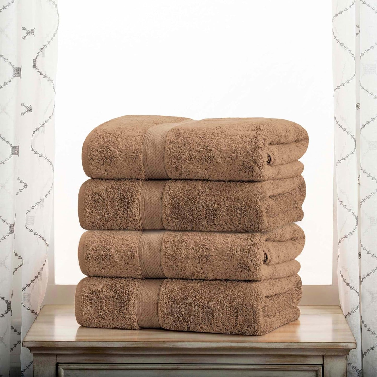 Luxurious Egyptian Cotton Pile Bath Towel Set of 4 for Home
