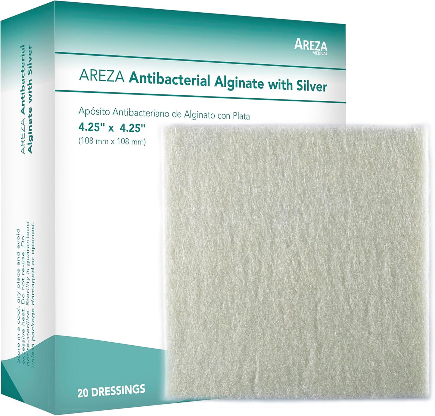 Areza Silver Calcium Alginate Antibacterial Wound Dressing Pads