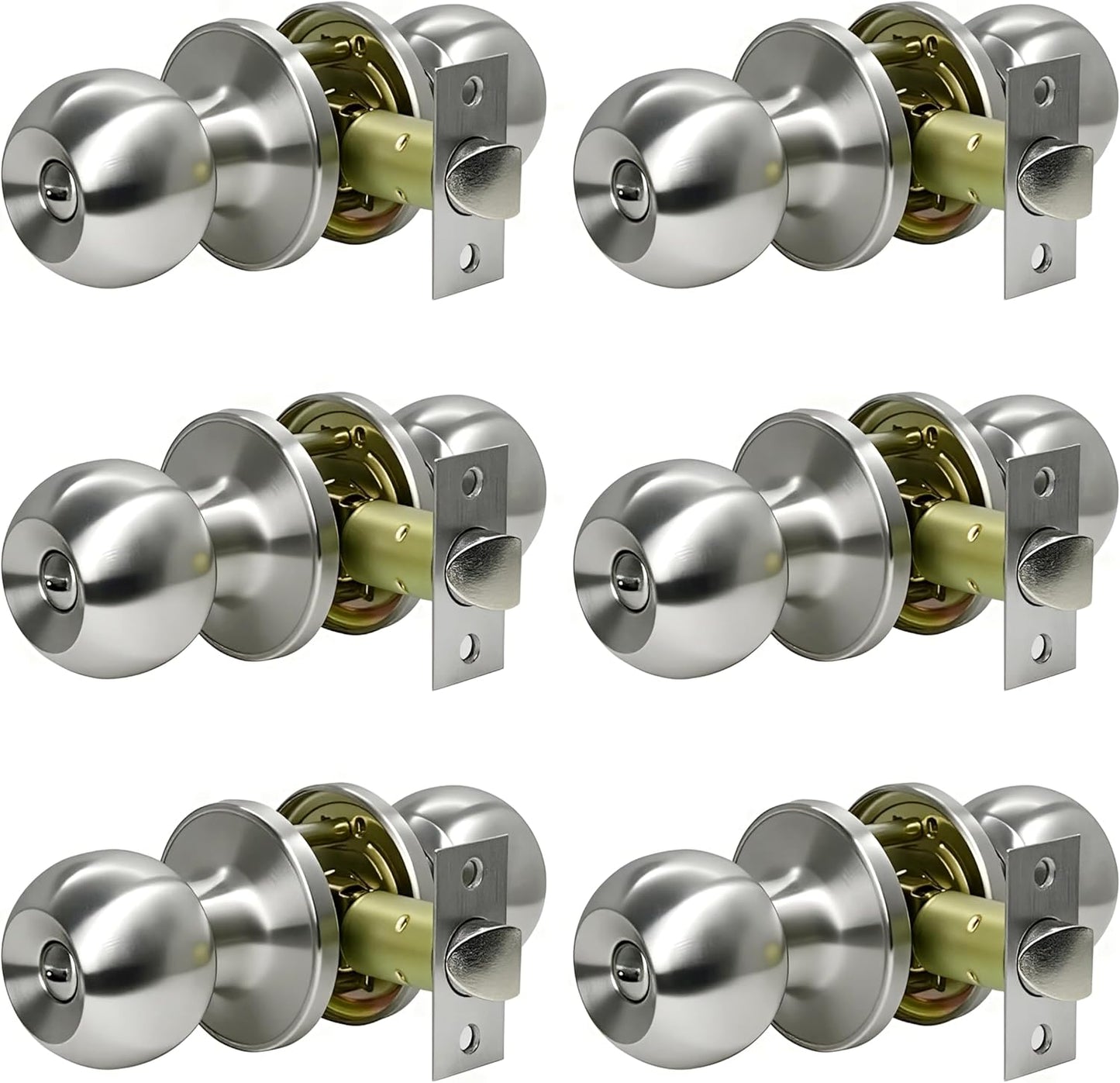 SUNTai 6 Pack Privacy Door Knobs for Modern Homes and Bathrooms