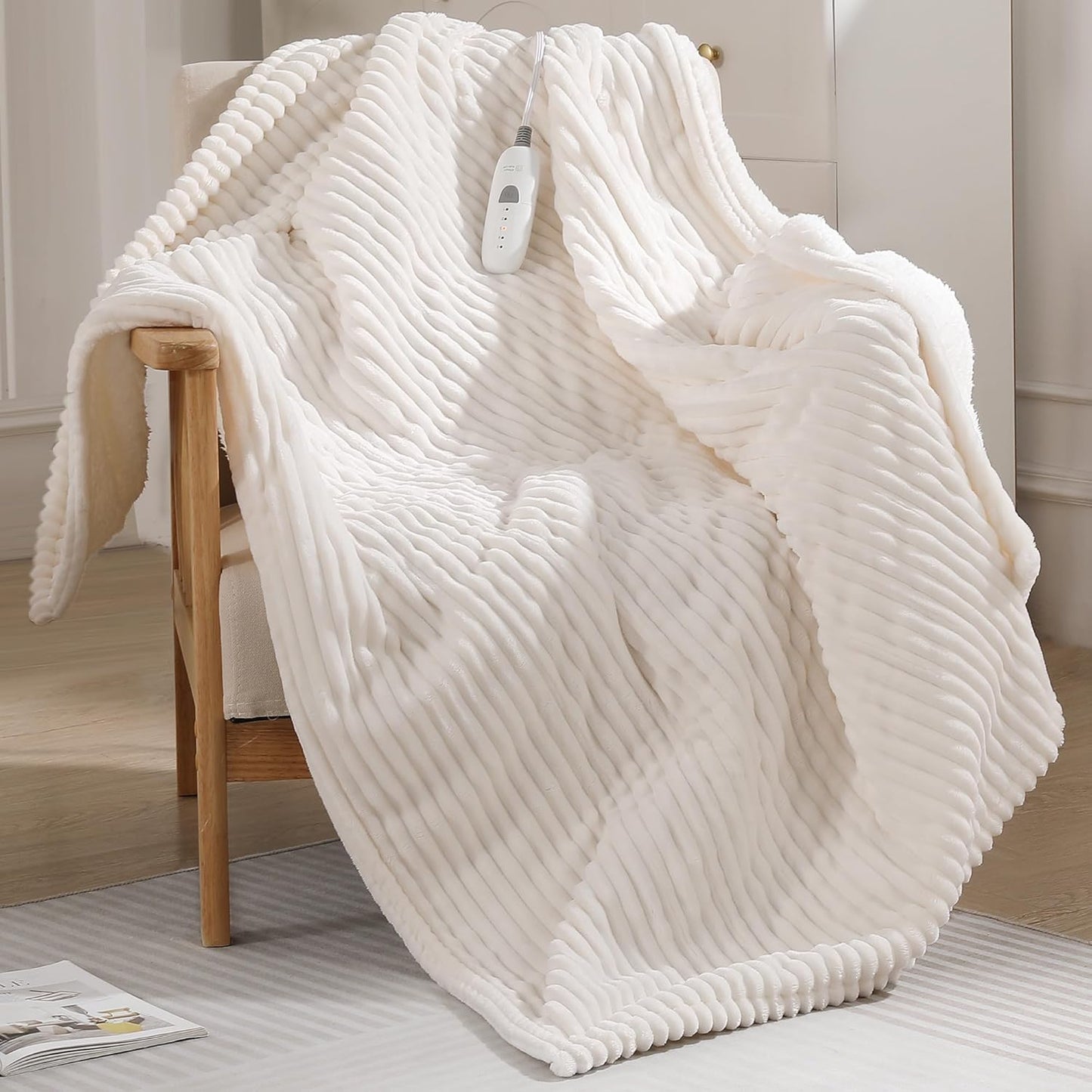 Electric Throw Heated Blanket 50ft'x60ft' with 5 Heat Settings
